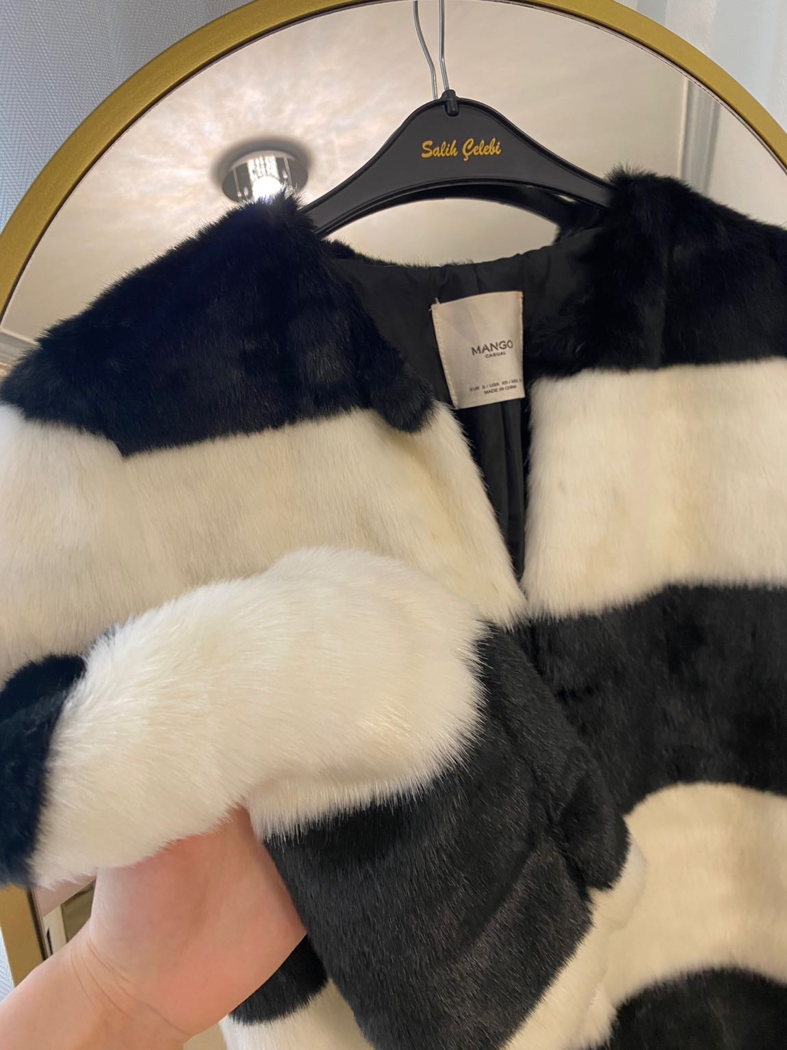 Çizgili Peluş  Ceket — görsel 2/4