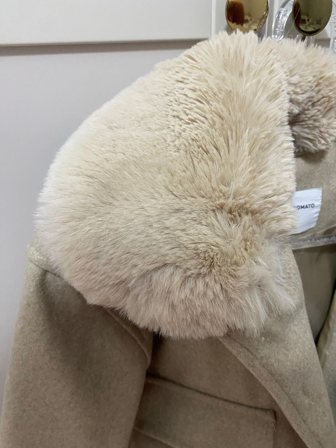 Bej Kısa Peluş  Ceket — görsel 4/4