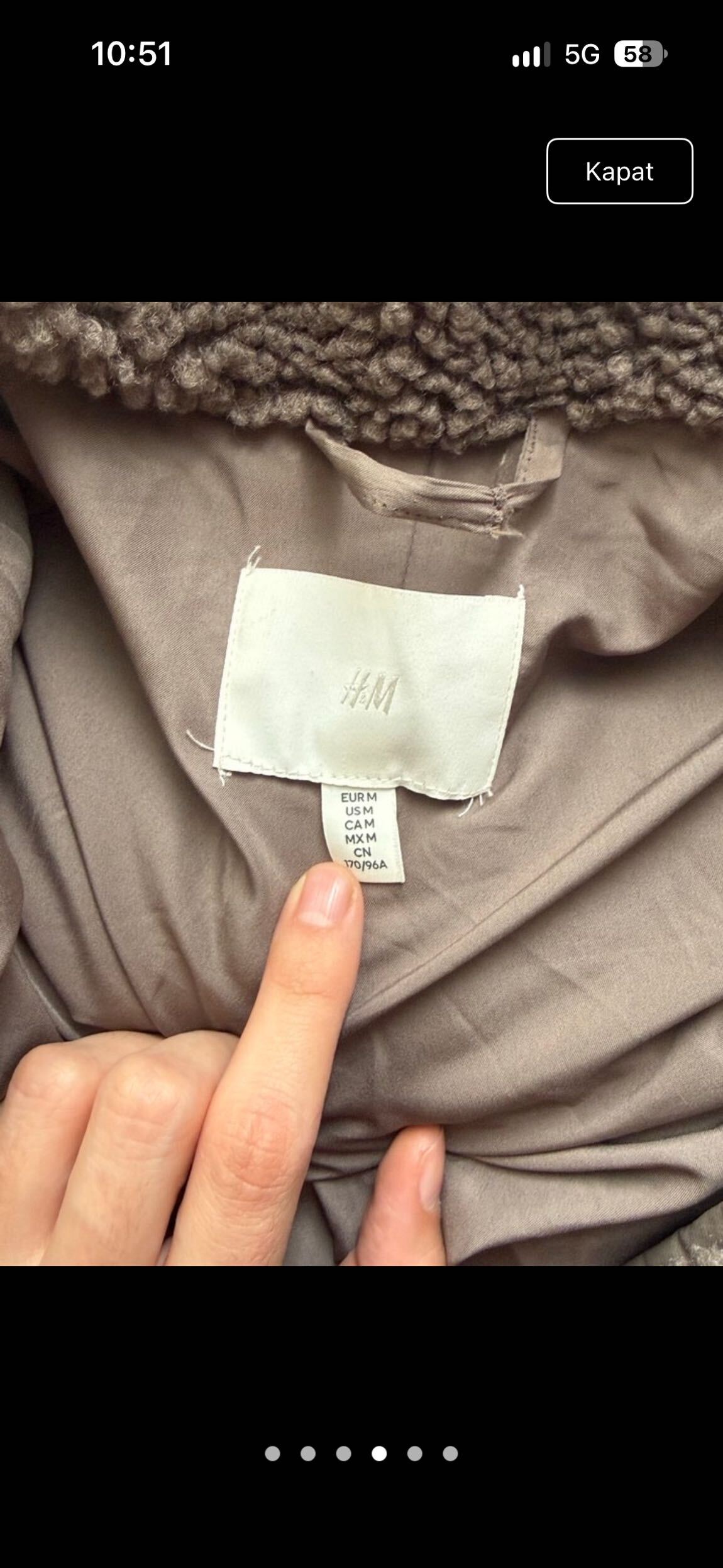 H&M Peluş mont — görsel 2/5