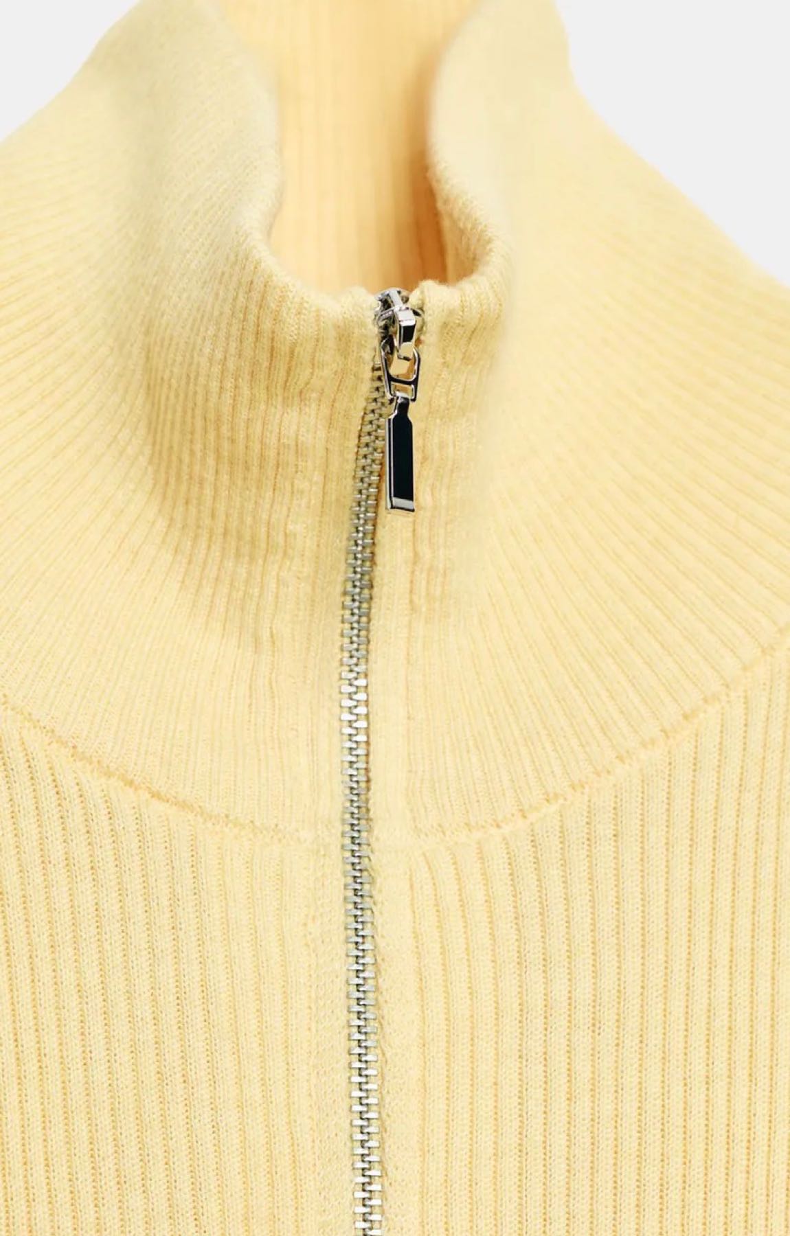 Zara Sarı Fermuarlı Sweatshirt — görsel 5/8