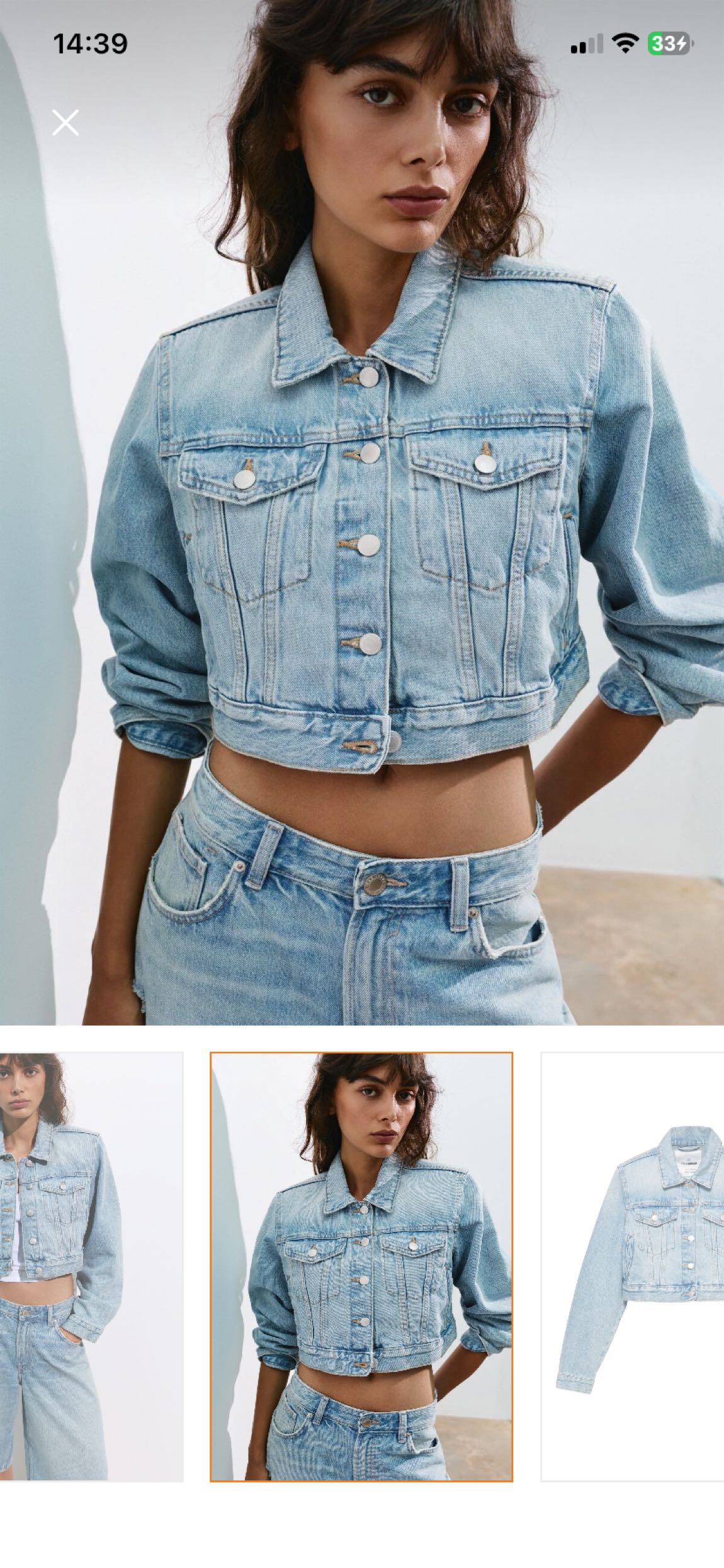 pull bear crop kot ceket m beden — görsel 4/5