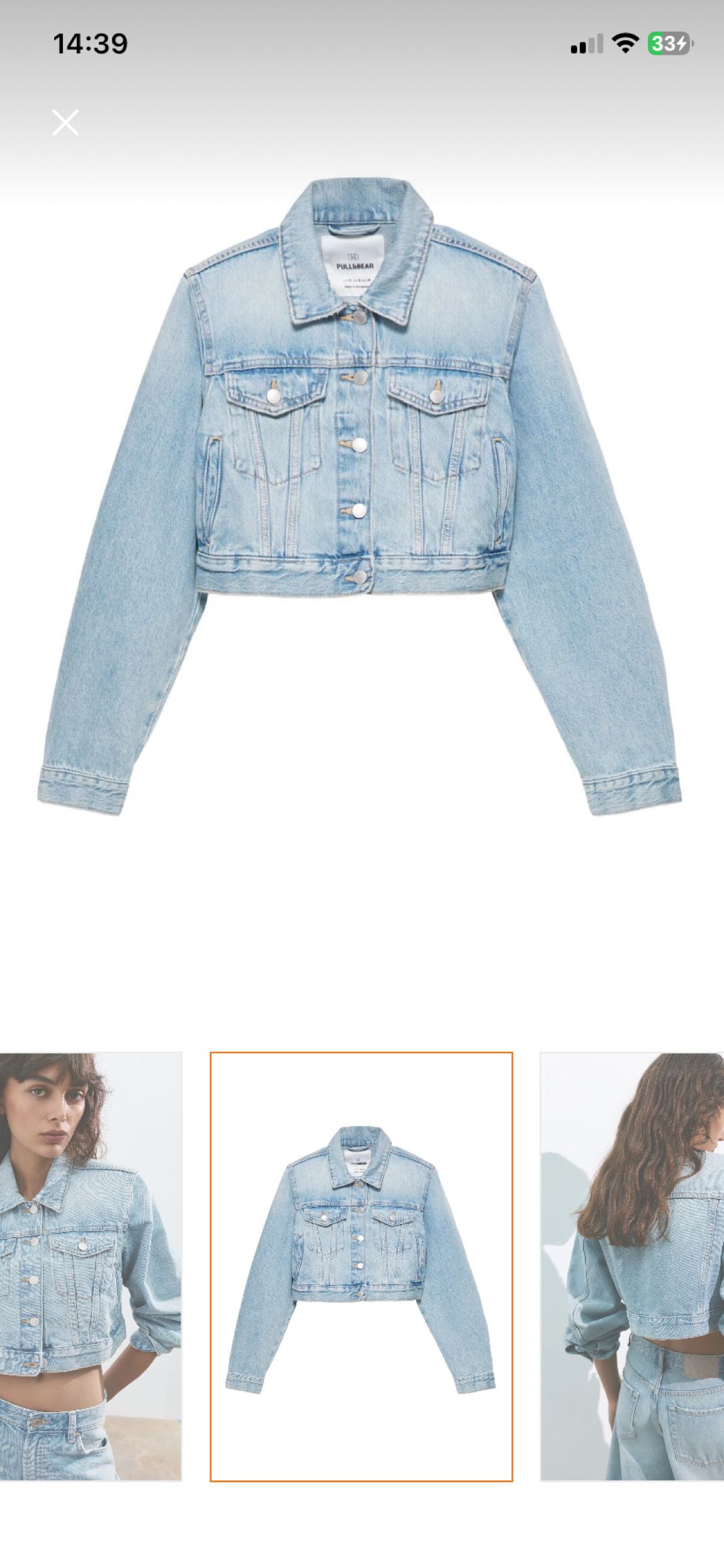 pull bear crop kot ceket m beden — görsel 3/5