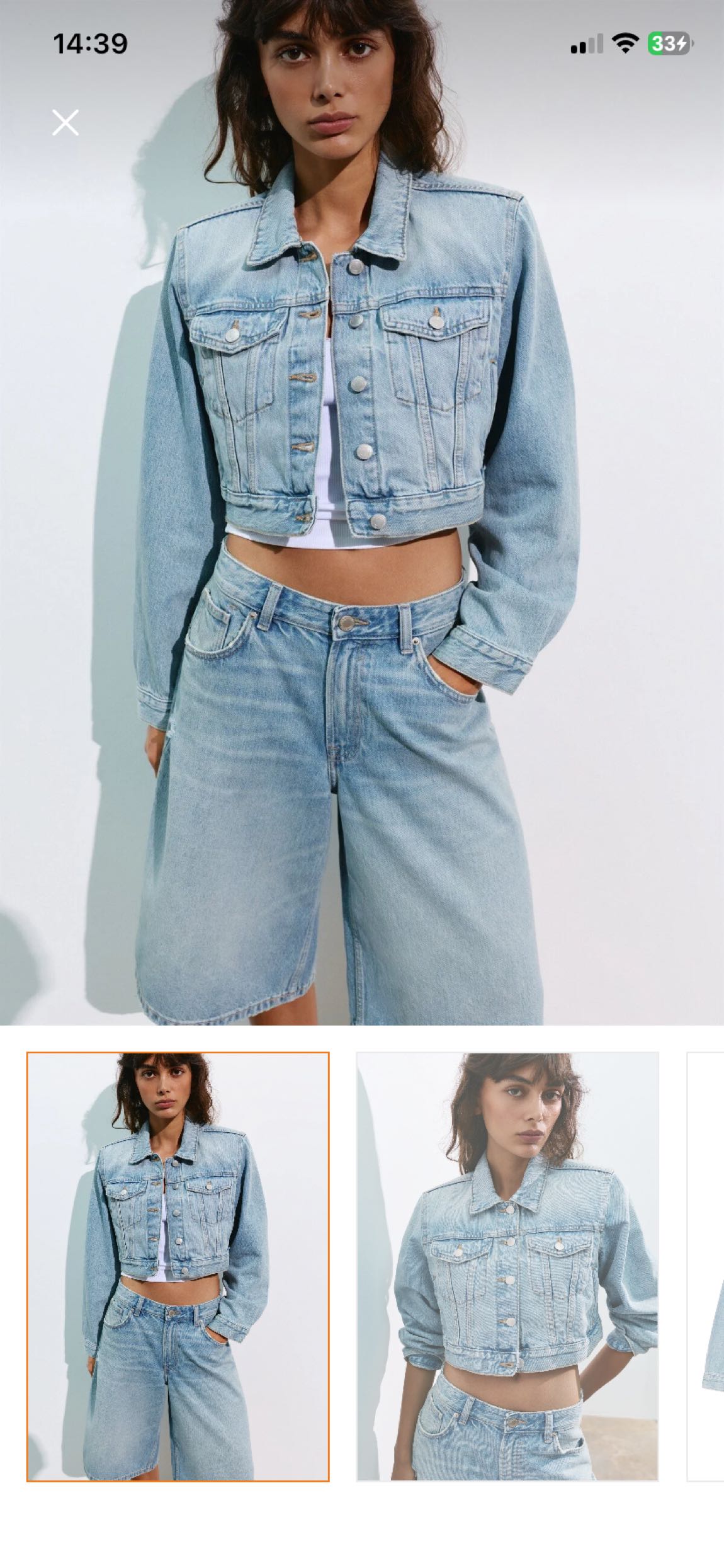 pull bear crop kot ceket m beden — görsel 5/5