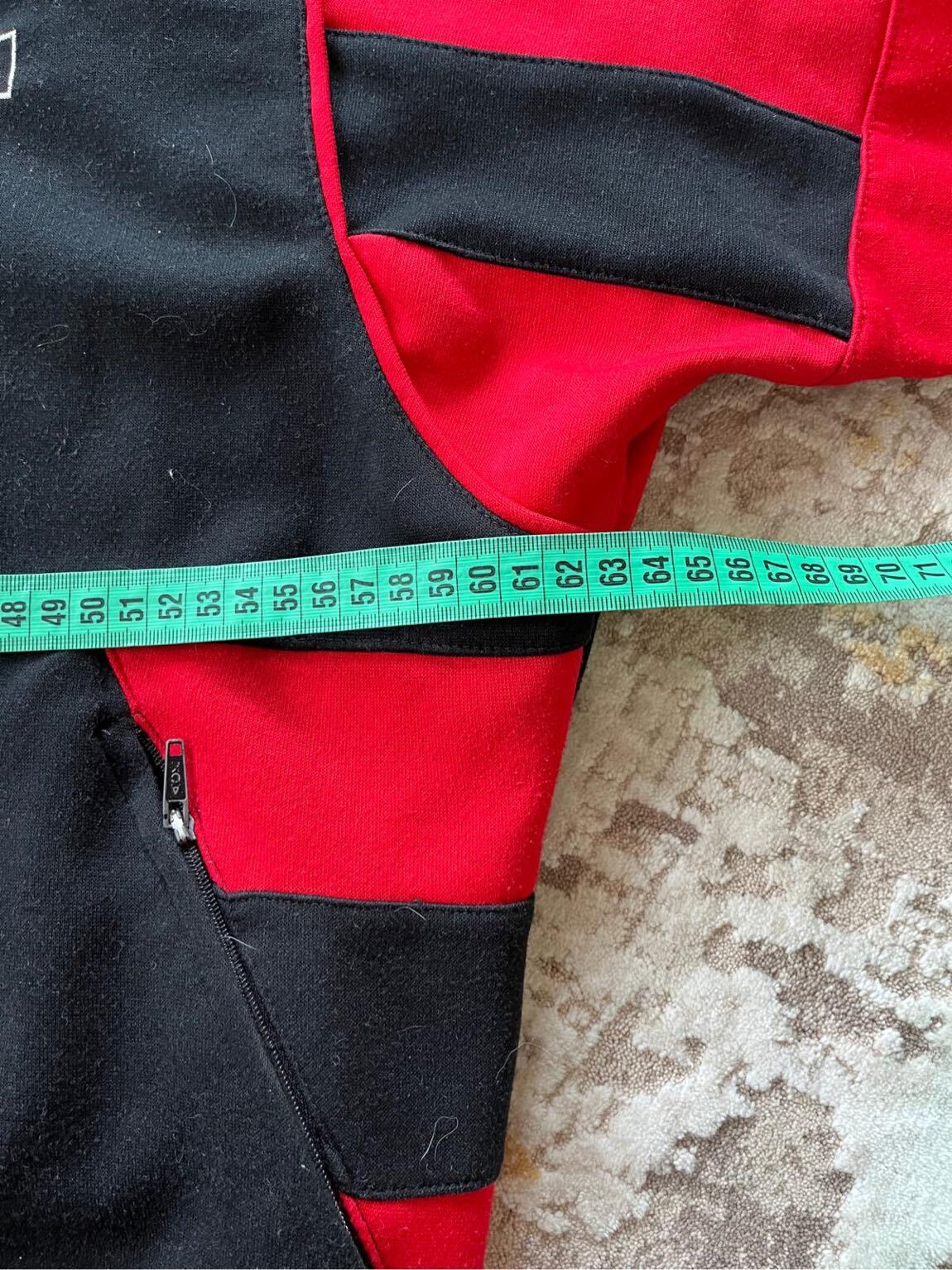 Vintage Siyah Kırmızı Spor Ceket — görsel 3/6