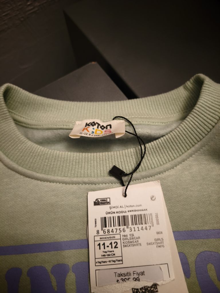 Koton Kids Turkuaz Sweatshirt — görsel 4/5