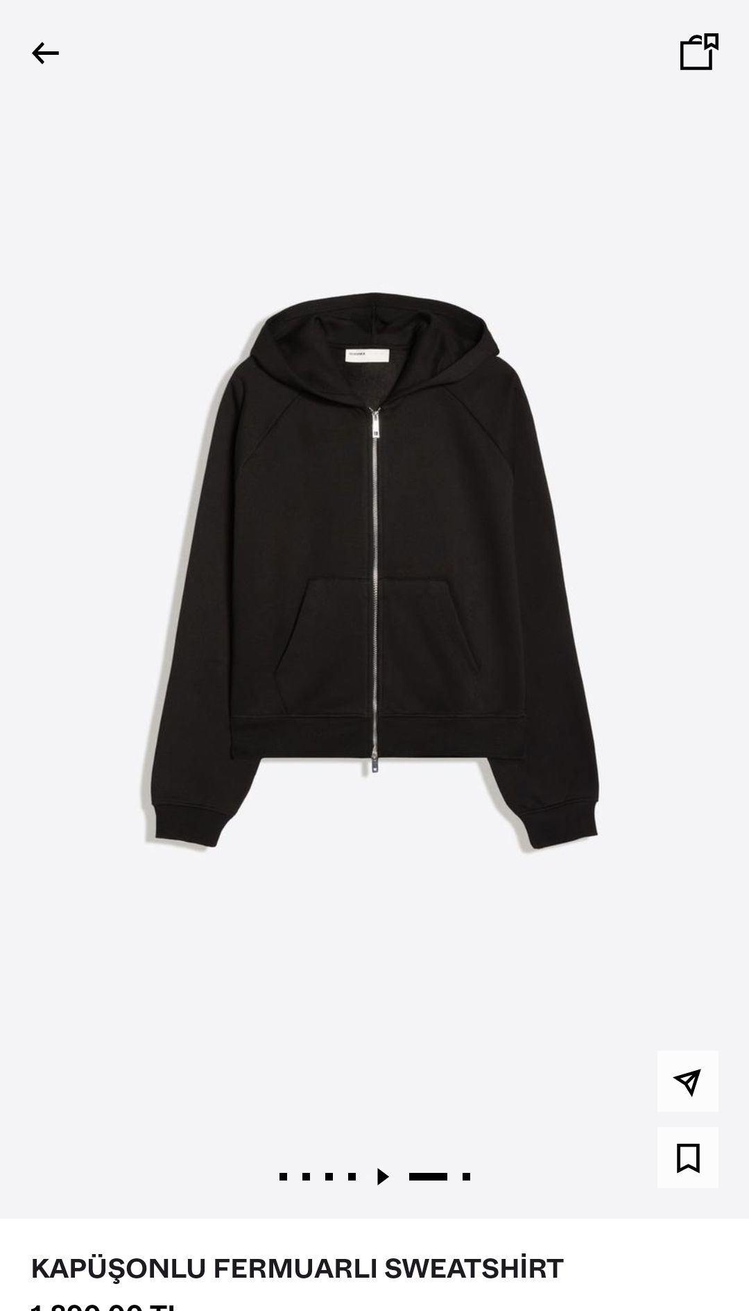 Bershka Kapüşonlu Fermuarlı Sweatshirt — görsel 3/7