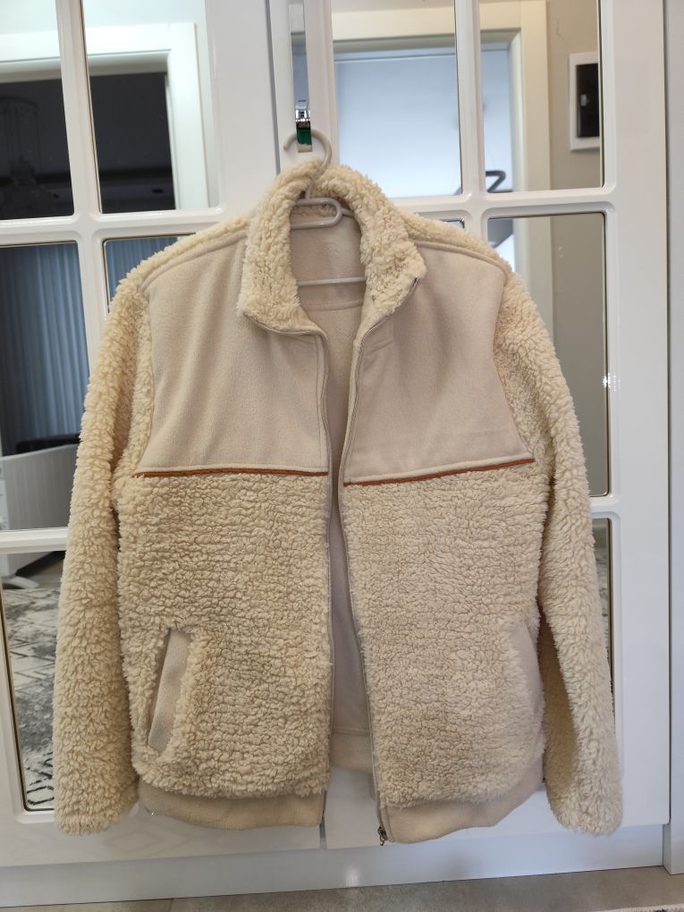 Krem kaşe peluş kaban — görsel 3/12