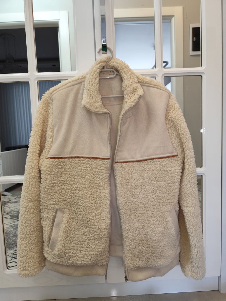 Krem kaşe peluş kaban — görsel 2/12