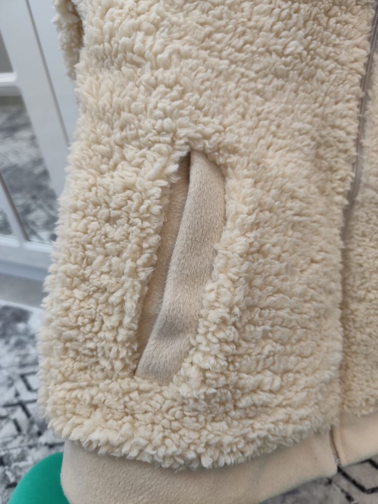 Krem kaşe peluş kaban — görsel 9/12