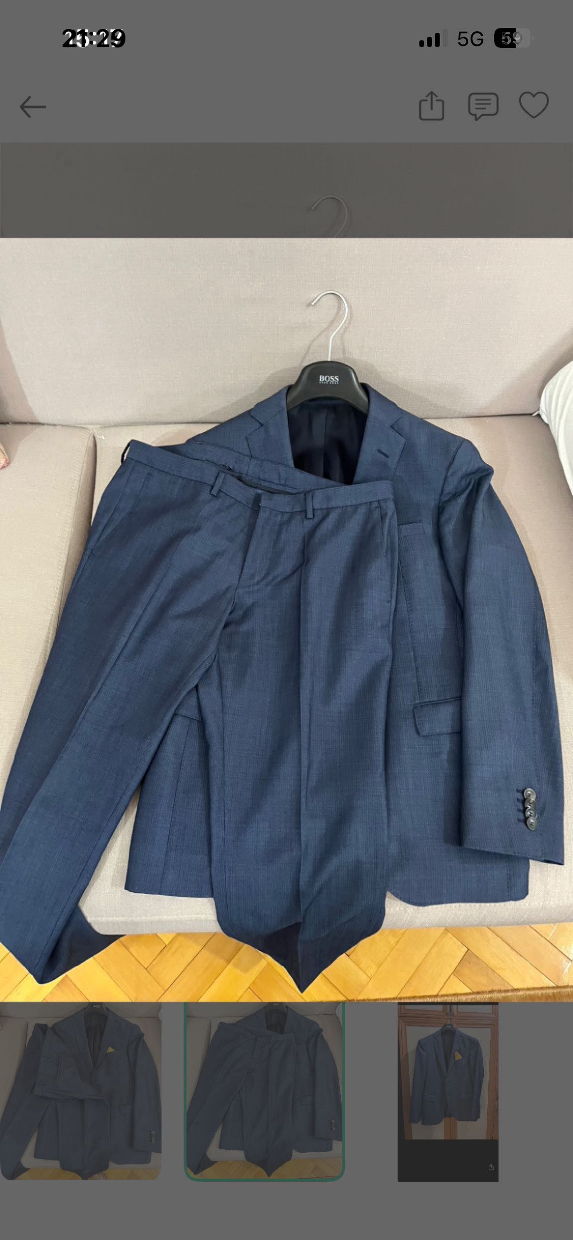 Hugo Boss erkek 46 beden takım elbise — görsel 3/7