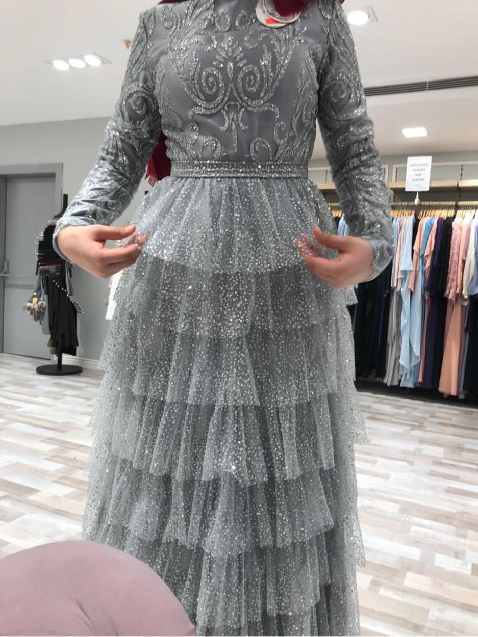 Gümüş M / 38 Armine Uzun Elbise — görsel 2/3