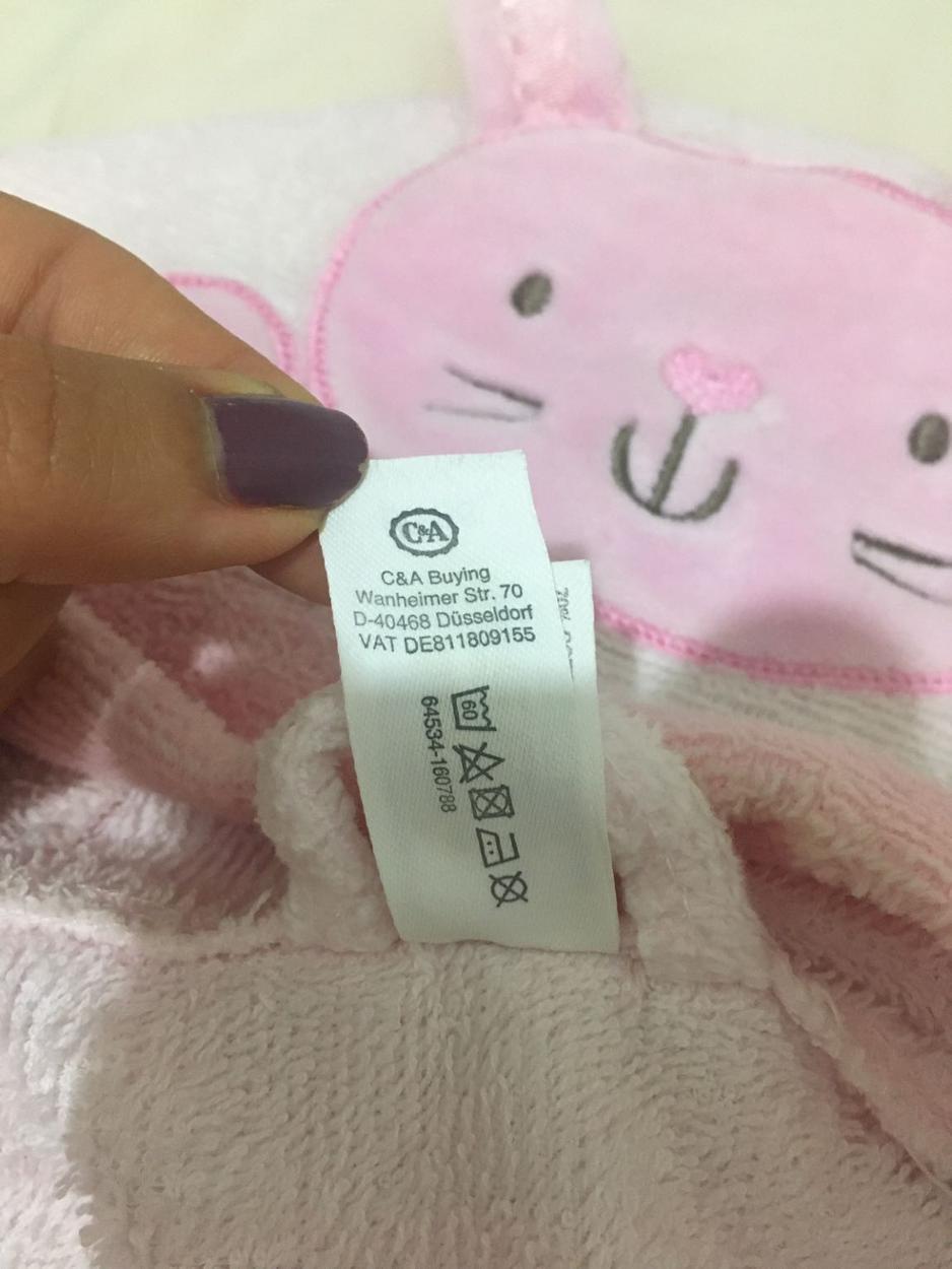 Kız çocuk pembe kapşonlu bornoz — görsel 6/6
