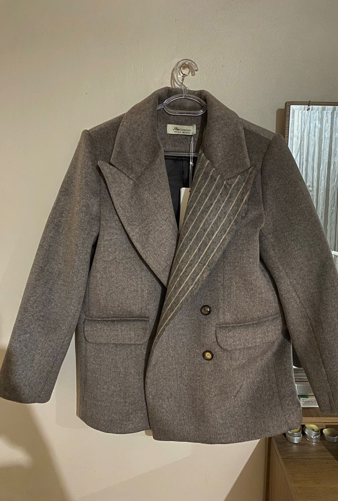 Kahverengi Kaşe Yün Kışlık Blazer — görsel 2/8
