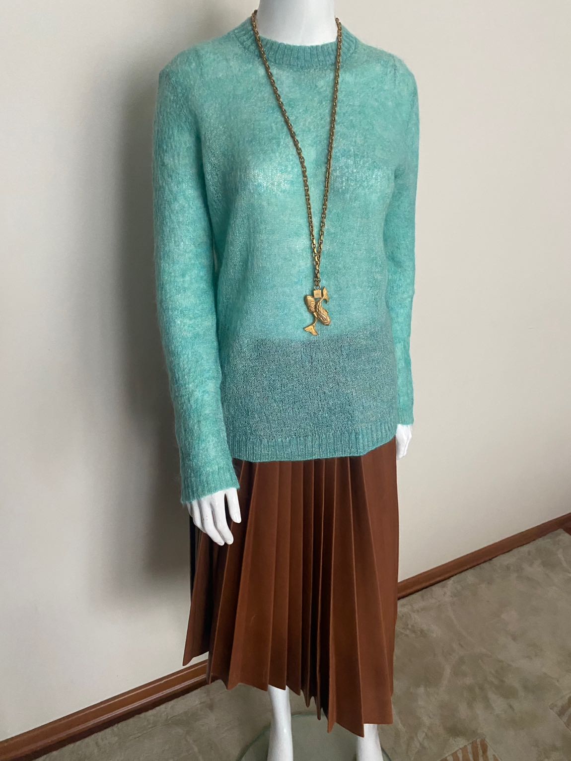 Prada, turkuvaz moher kazak — görsel 7/8