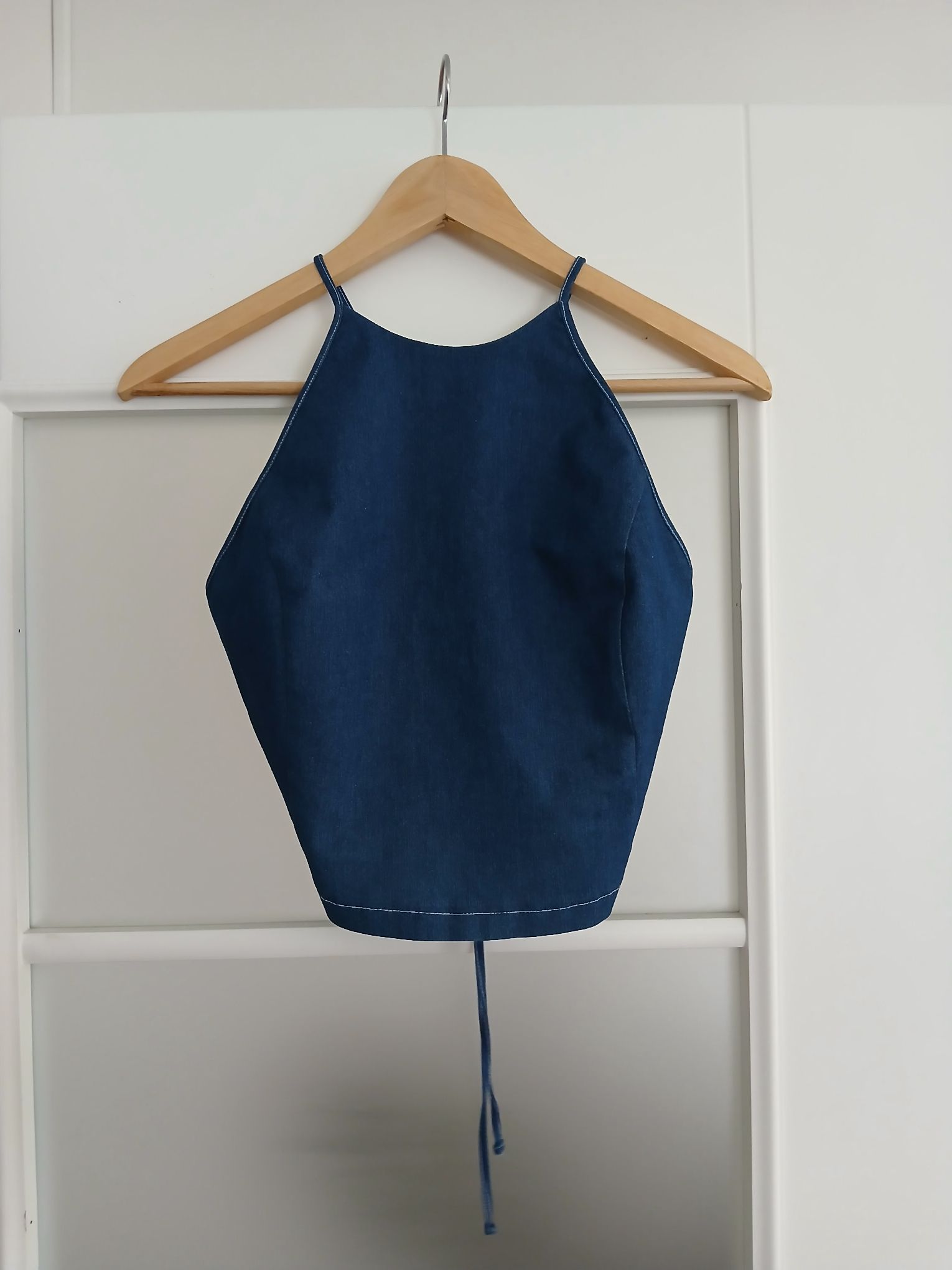 Derishow crop top bustiyer kot kumaşı — görsel 5/7