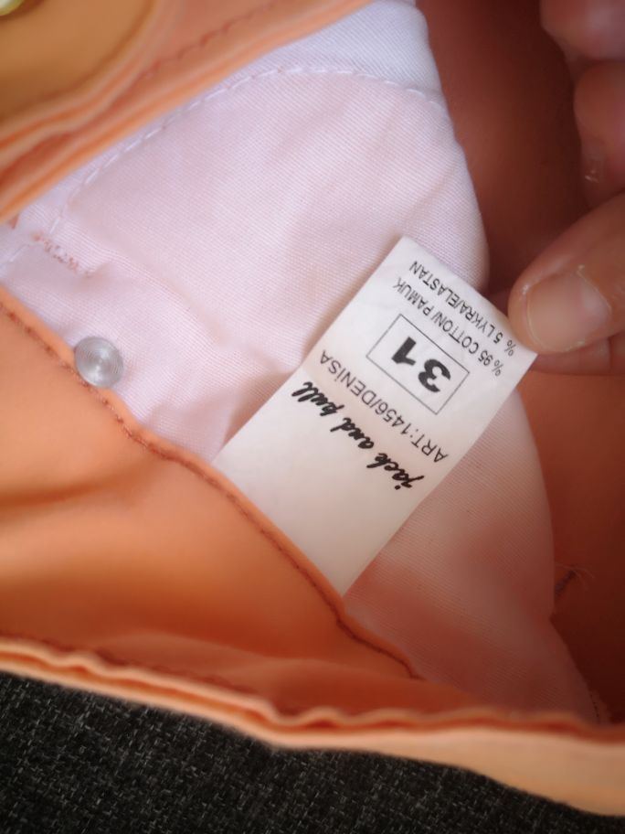 Dar paça somon rengi kot pantolon — görsel 5/5