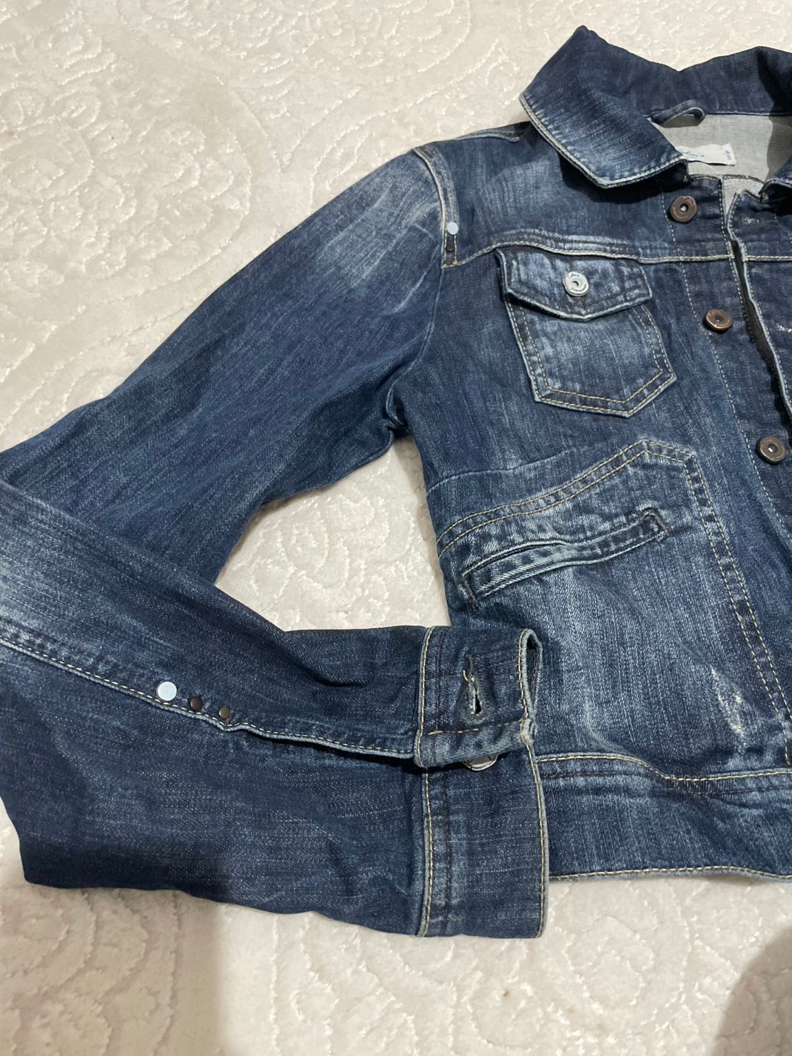 Vintage y2k kot ceket jean — görsel 4/5