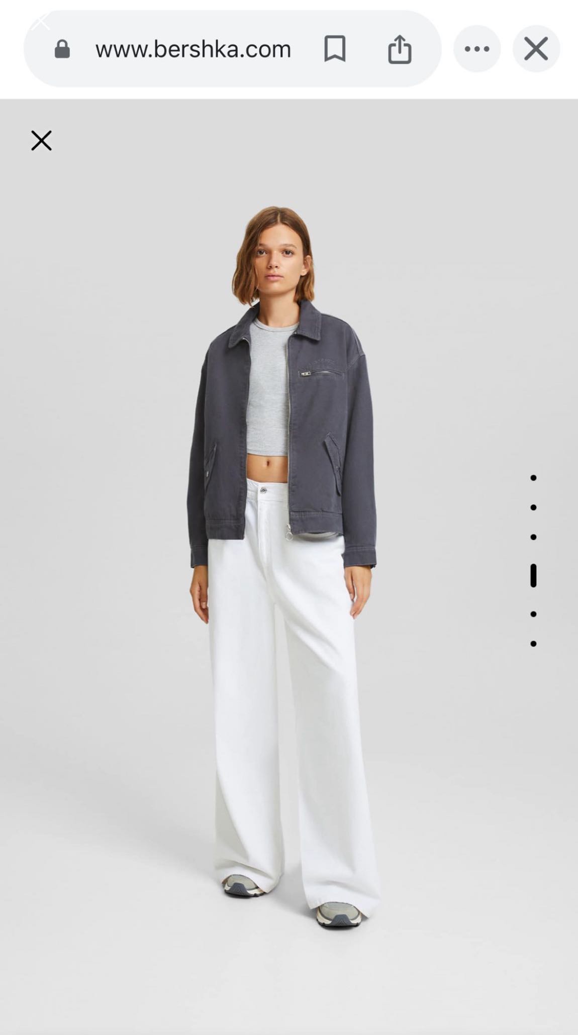 Bershka Gri Astarlı Kot Ceket — görsel 3/8
