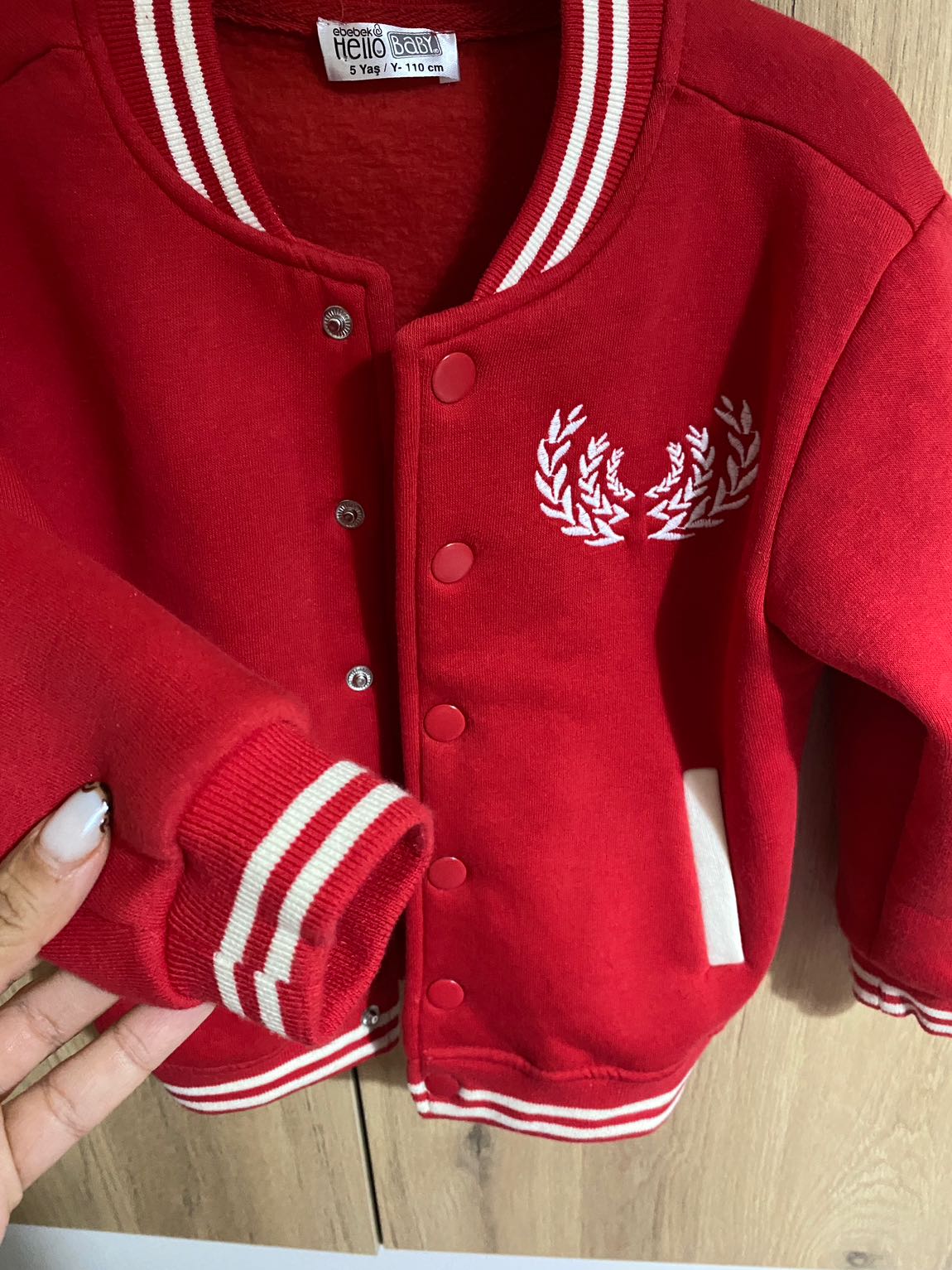 Unisex kırmızı çocuk kolej ceket — görsel 2/6