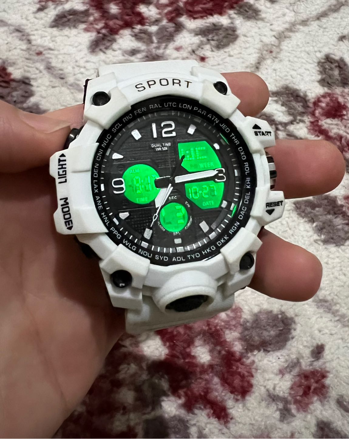 Çift ekran analog dijital sporyüzme saat — görsel 8/8