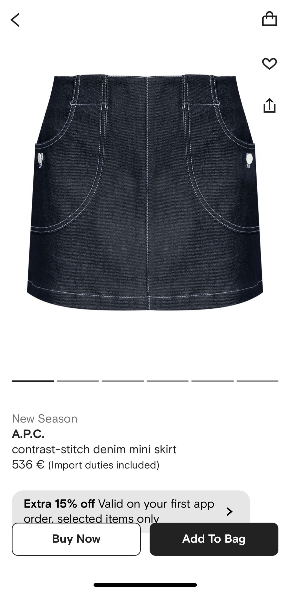 A.P.C %100 ipek etek mini Medium — görsel 6/6