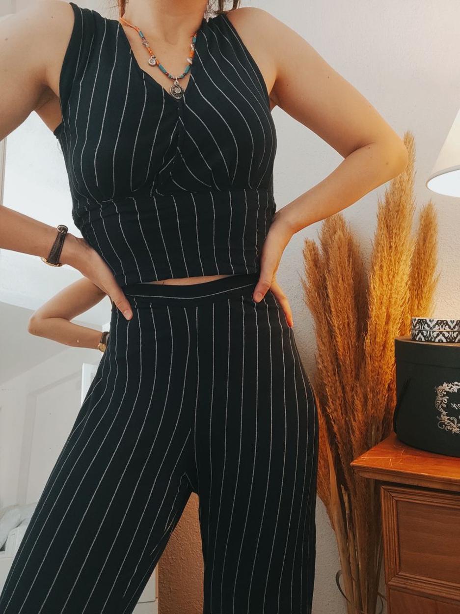büstiyer pantolon çizgili İkili Takım — görsel 2/2