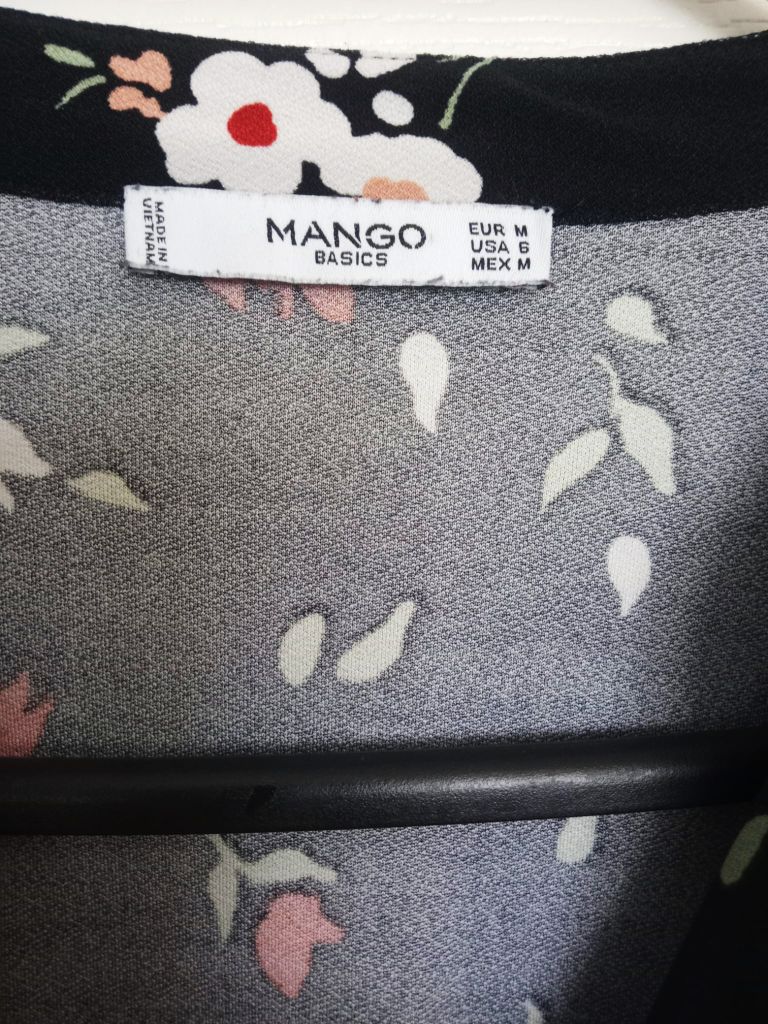 Mango Çiçek Desenli V Yaka Mini Elbise — görsel 4/4