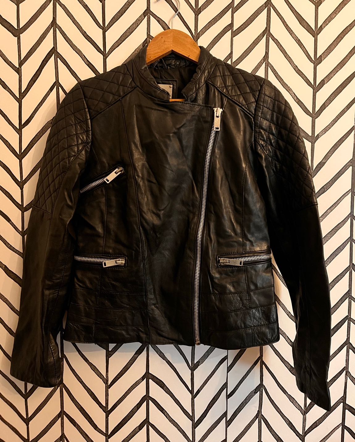 MANGO Biker Leather jacket — görsel 5/8