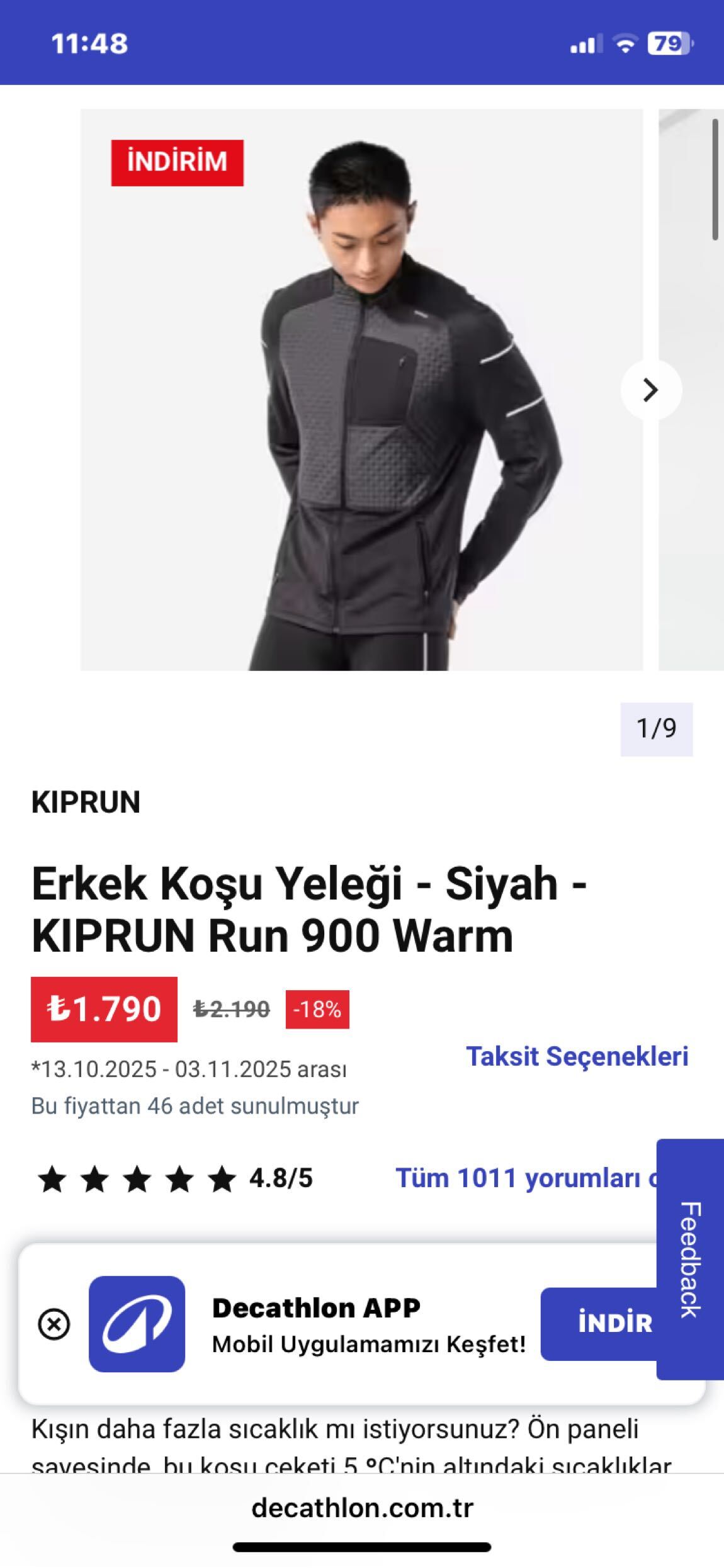Decathlon koşu hırkası — görsel 8/8