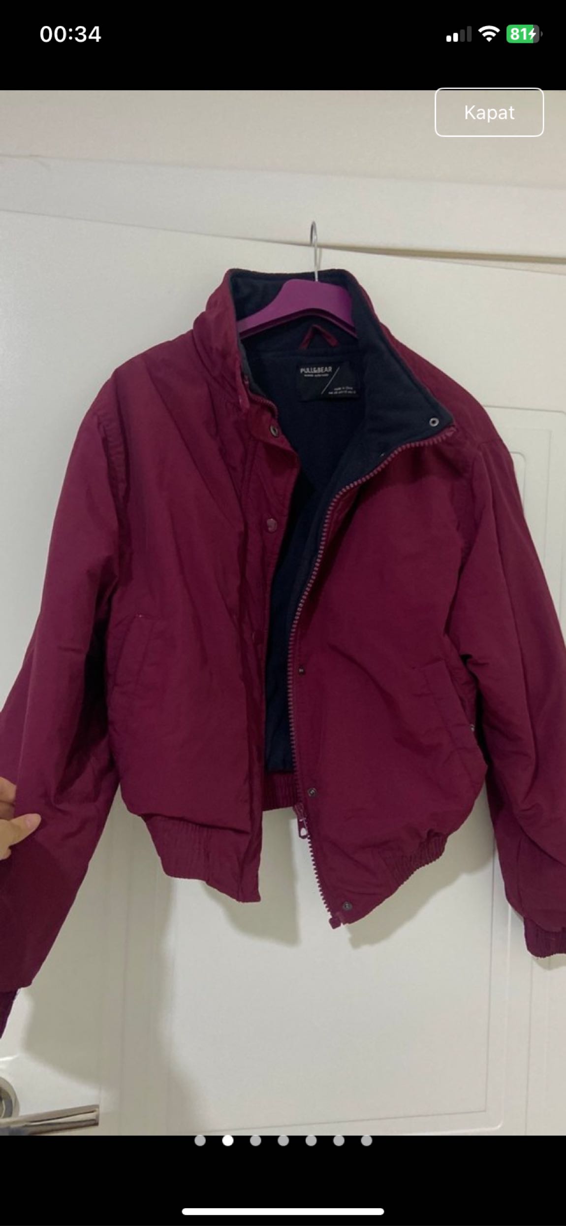Bordo Fermuarlı Kadın mont — görsel 2/7