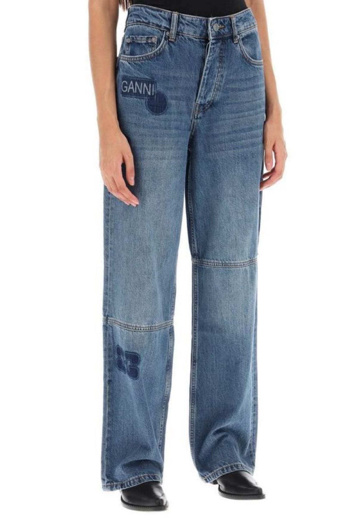 Ganni Patch Izey Denim Jeans — görsel 2/7