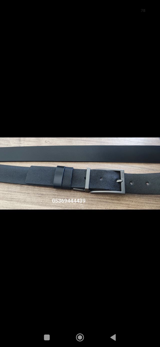 Siyah Hugo Boss Erkek Kemer — görsel 8/8