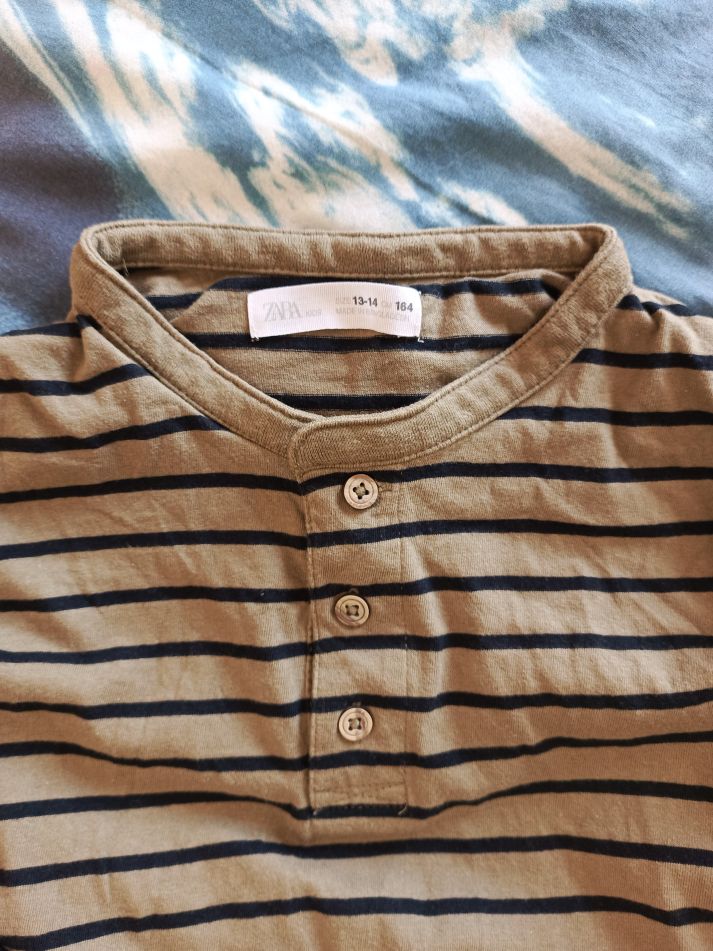 Zara haki çizgili erkek bluz — görsel 4/4