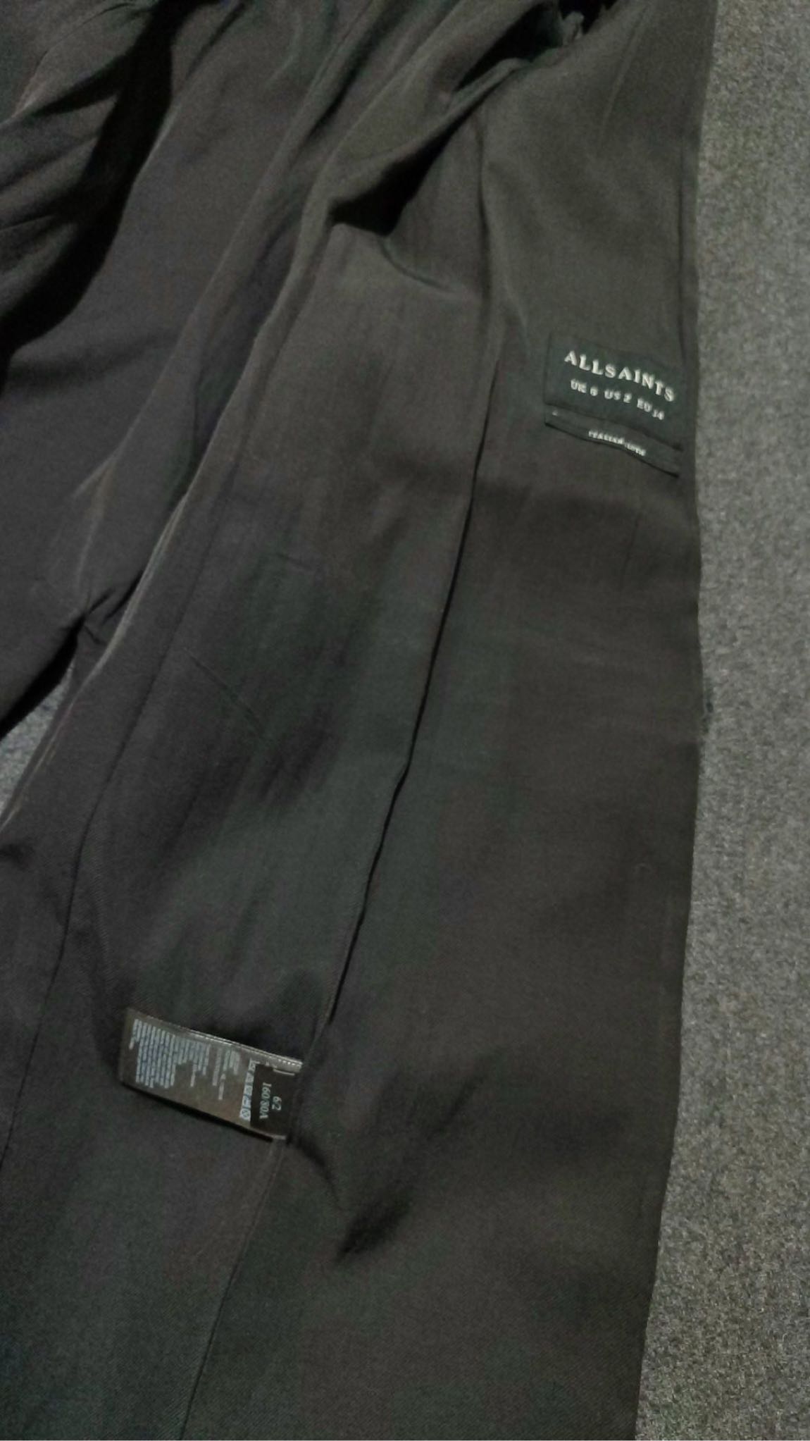 ALLSAINTS Leni Coat Deri Yaka Kaşe Palto — görsel 8/8