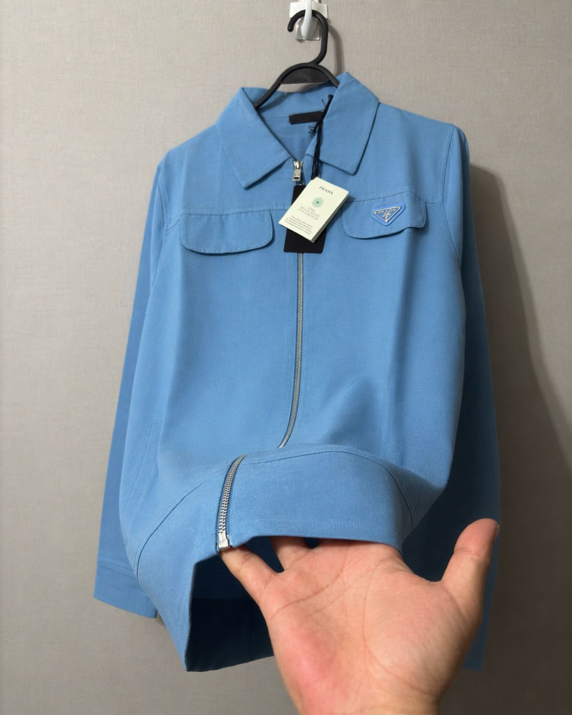 Prada Mavi Fermuarlı Ceket — görsel 5/8