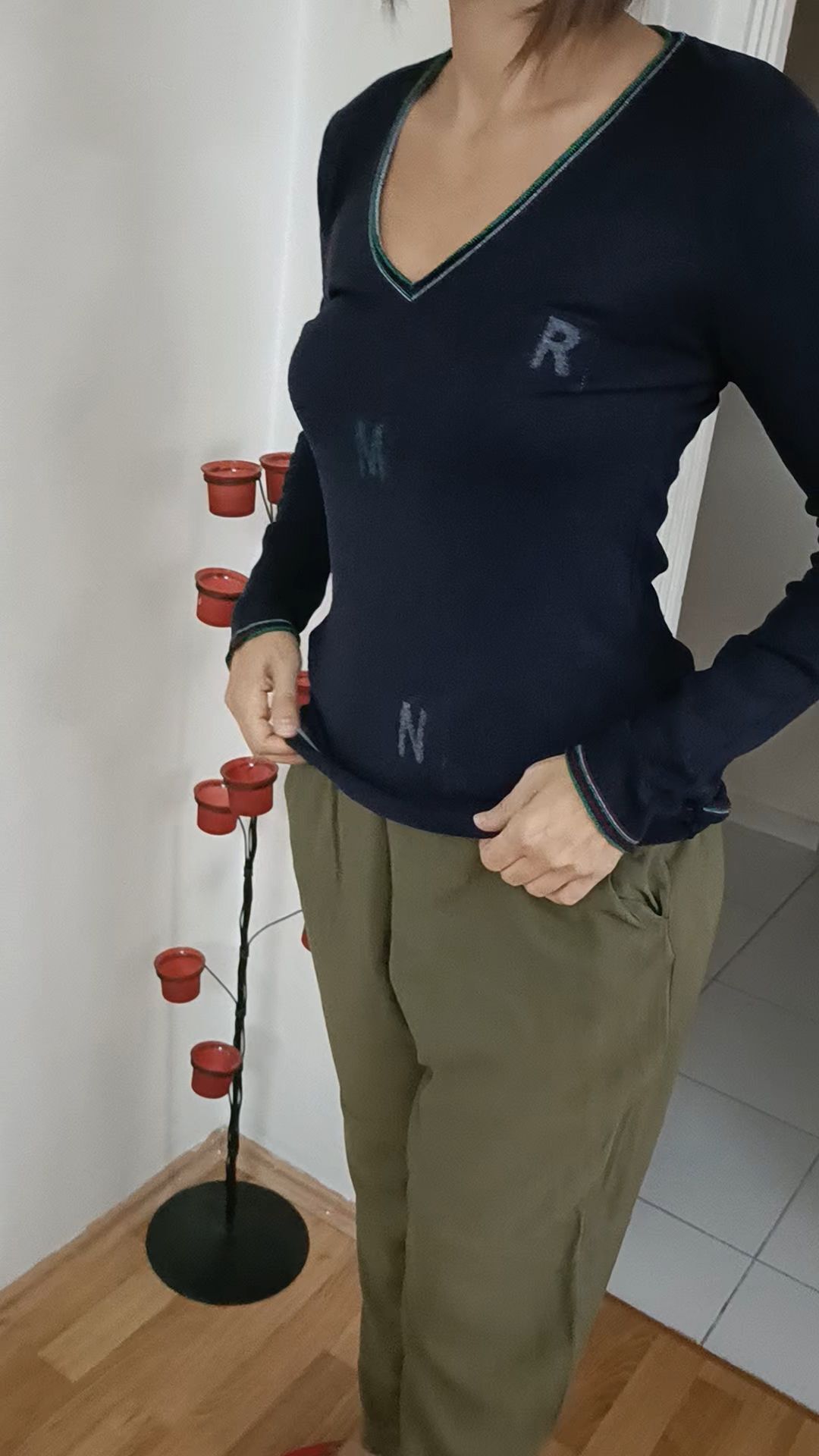 Armani Jeans V Yaka İnce Triko Kazak — görsel 4/8