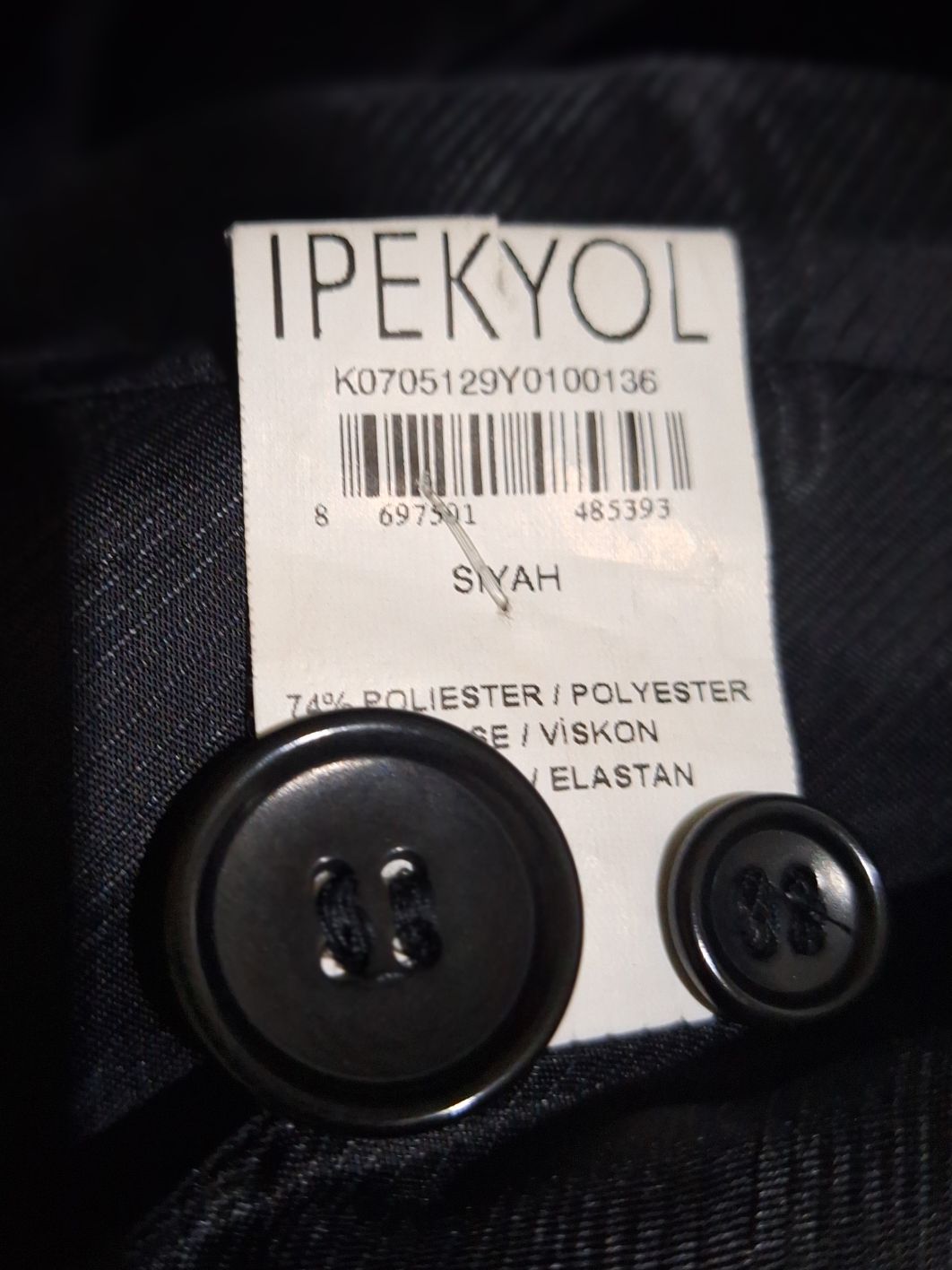 IPEKYOL 36 beden kadin siyah ceket orjin — görsel 8/8