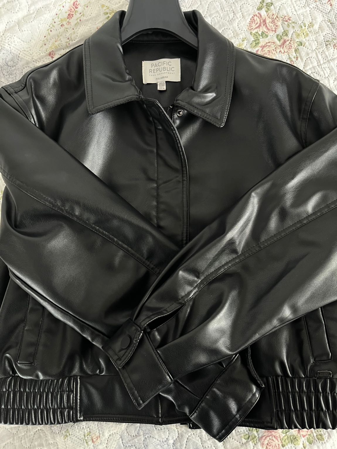 Siyah Deri Ceket pull and bear — görsel 2/3