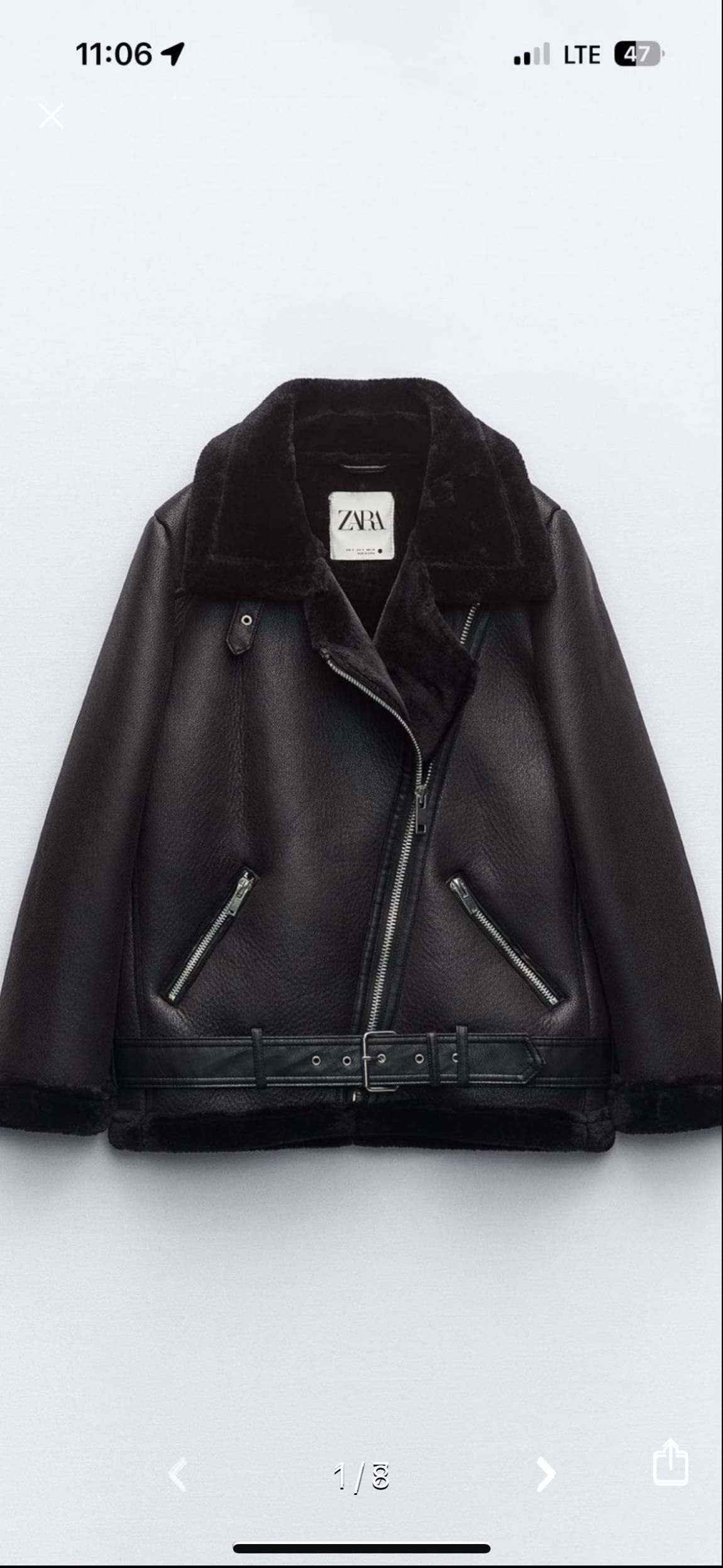 Zara biker ceket — görsel 2/8