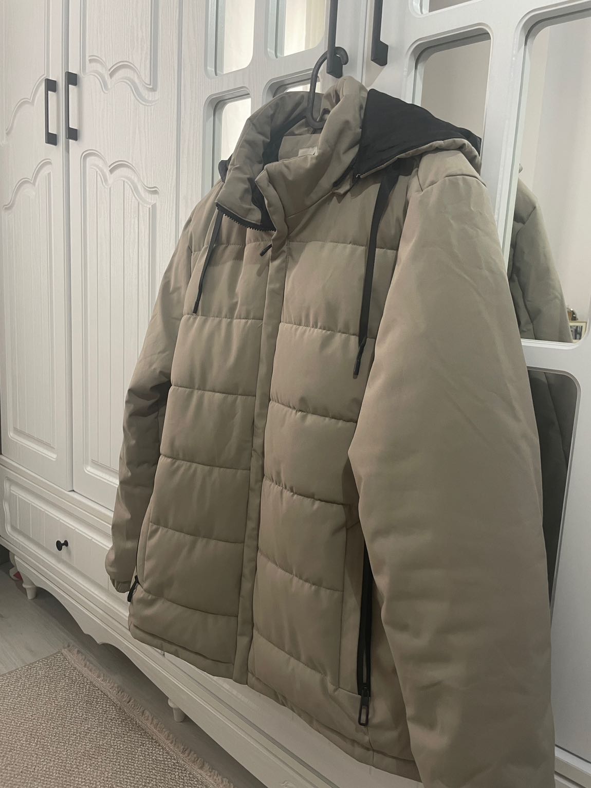 Fit Normal Kesim Dik Yaka Kapüşonlu Mont — görsel 2/8