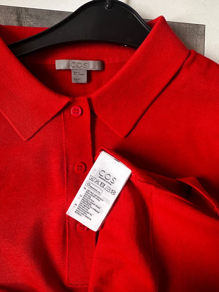 Cos Turuncu Triko Bluz / Polo Yaka — görsel 6/8