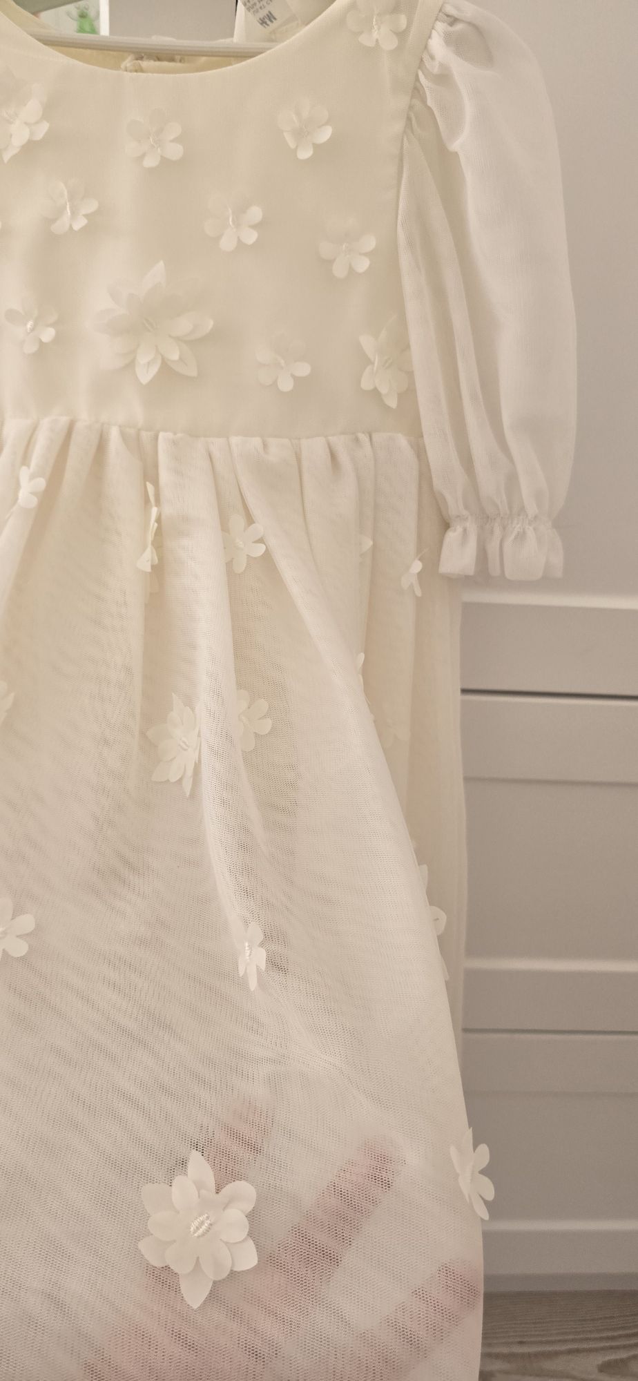 H&M Krem Çiçekli Tül Elbise — görsel 8/8