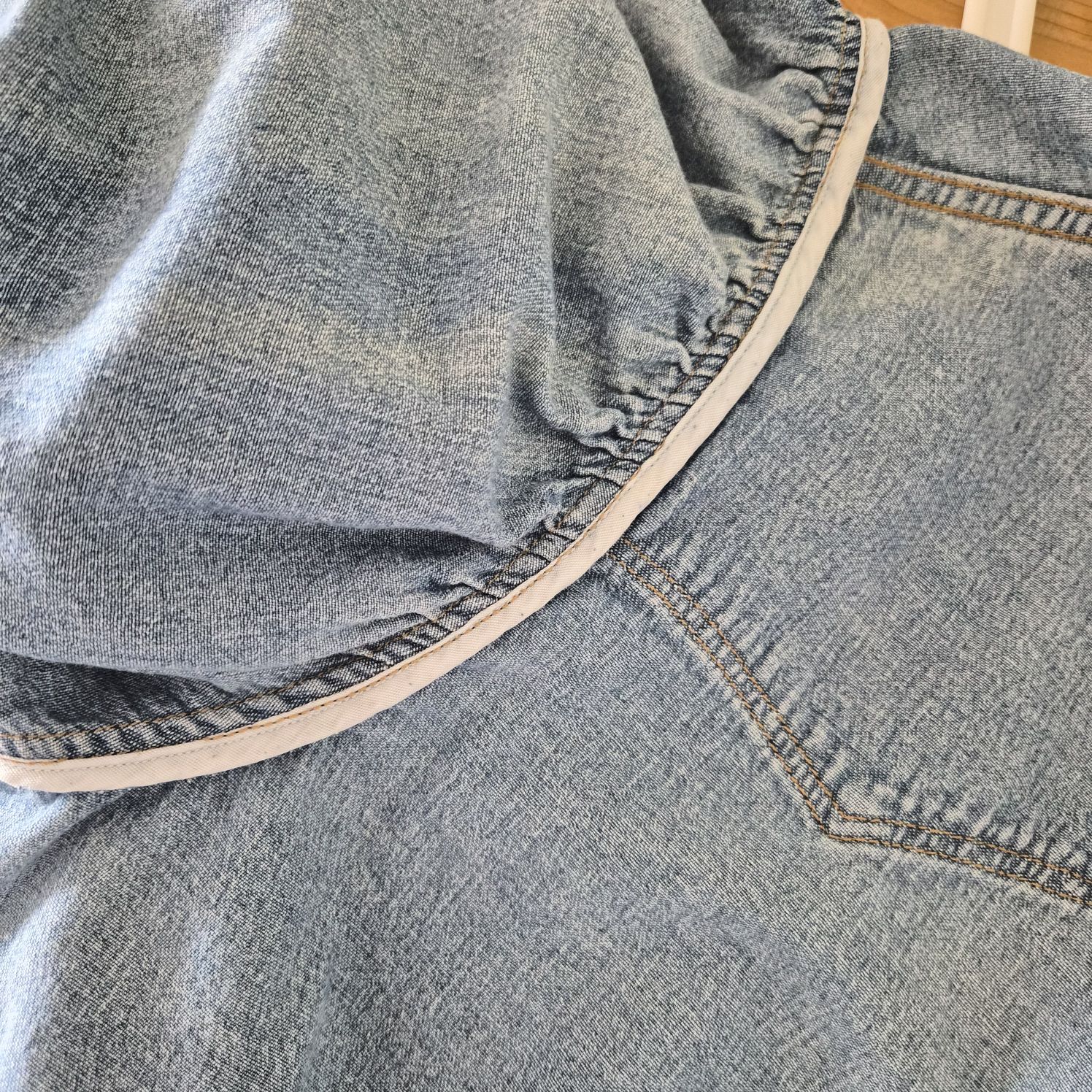 AllSaints Açık Mavi Crop Denim Gömlek – — görsel 8/8