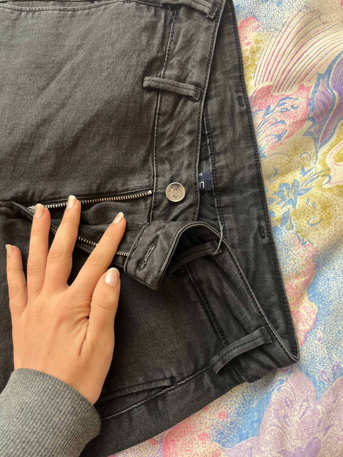 Siyah Geniş Paça Kot Pantolon — görsel 2/5
