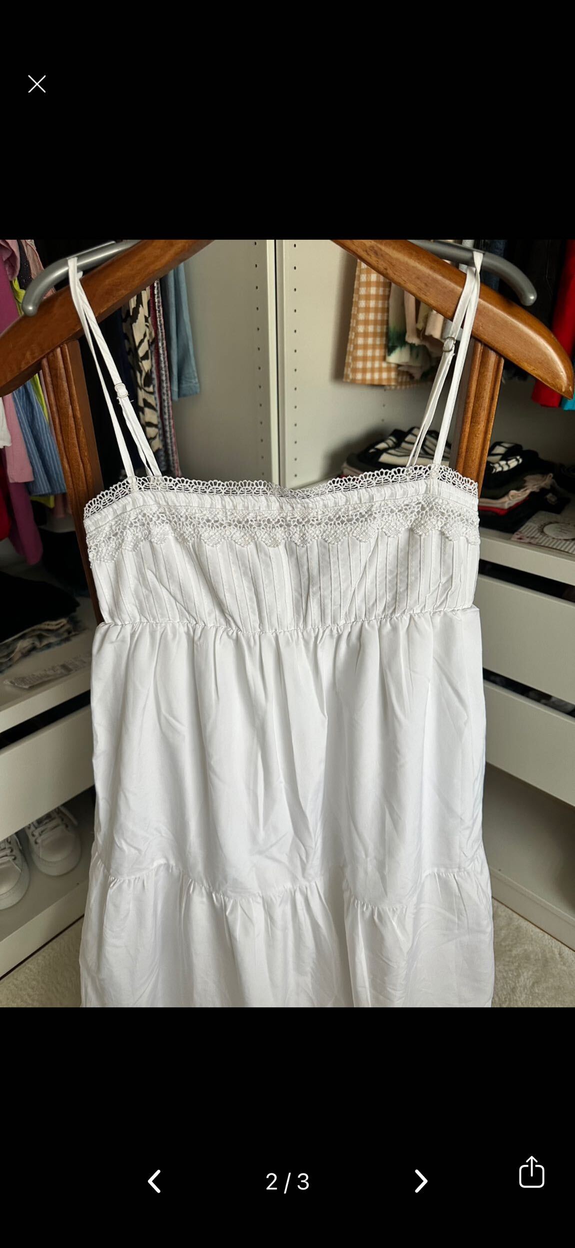 Zara kontrast katlı midi beyaz elbise — görsel 2/4