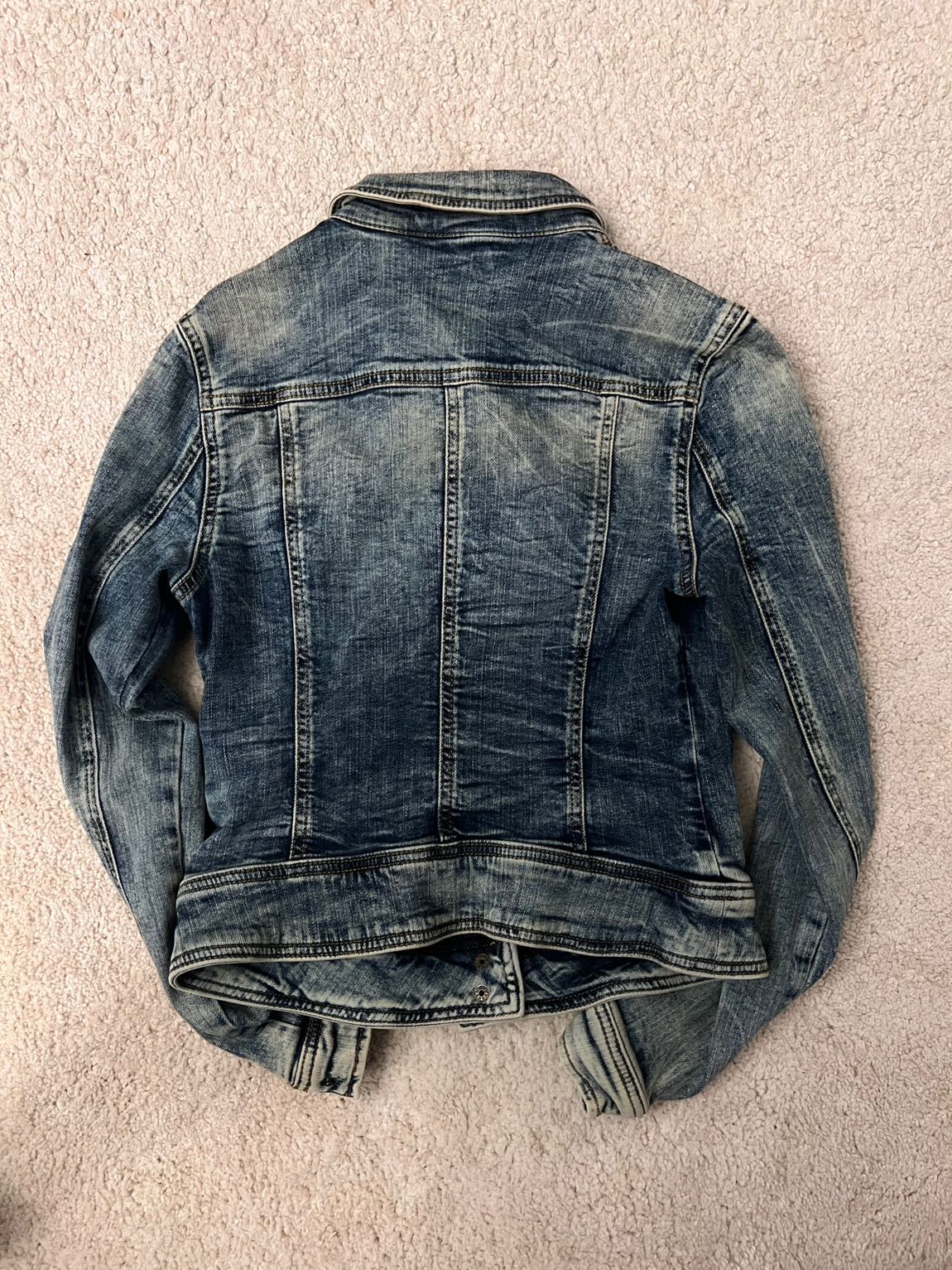 Cross zipper Washed y2k Biker Denim — görsel 4/6