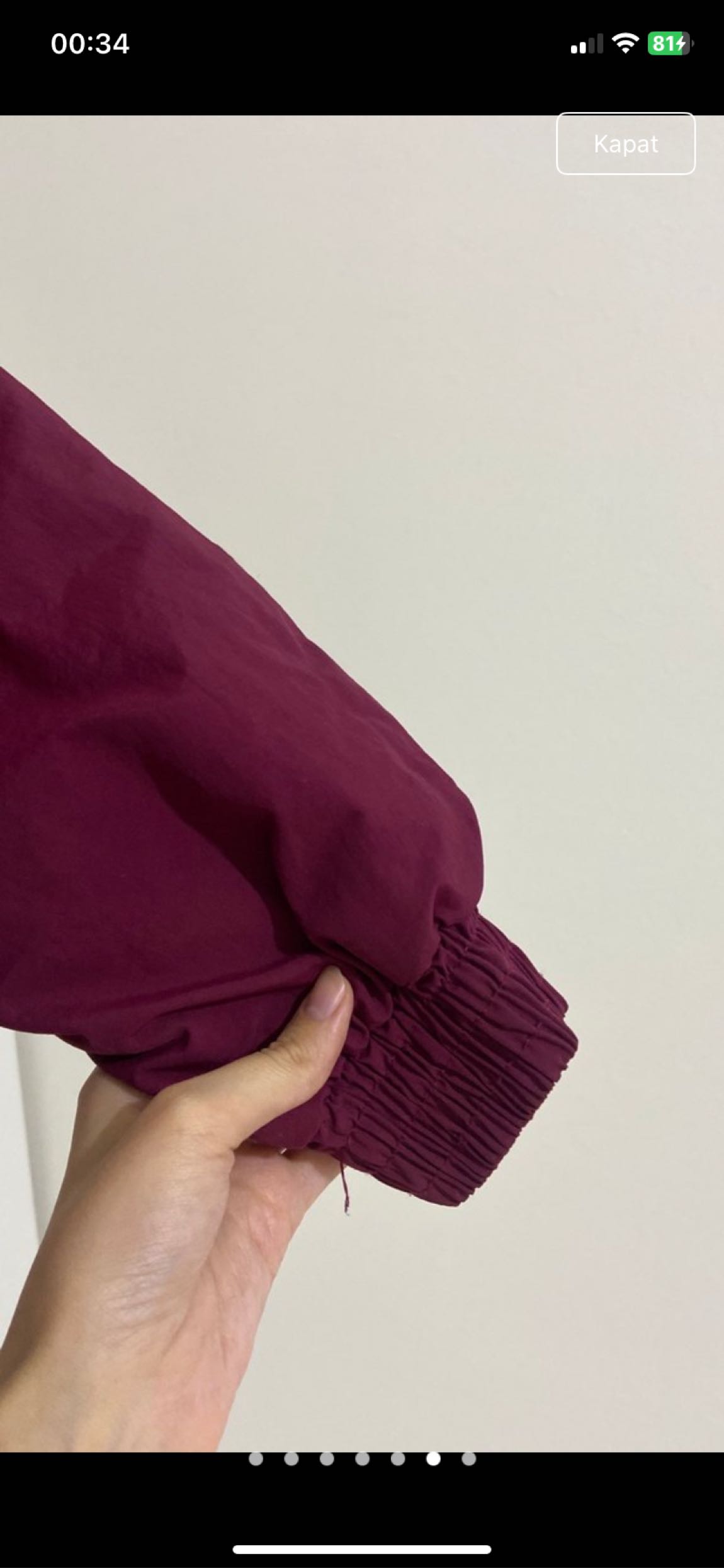 Bordo Fermuarlı Kadın mont — görsel 6/7