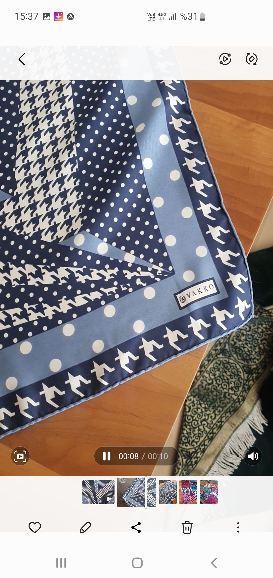 orijinal vakko twill ipek eşarp — görsel 2/2