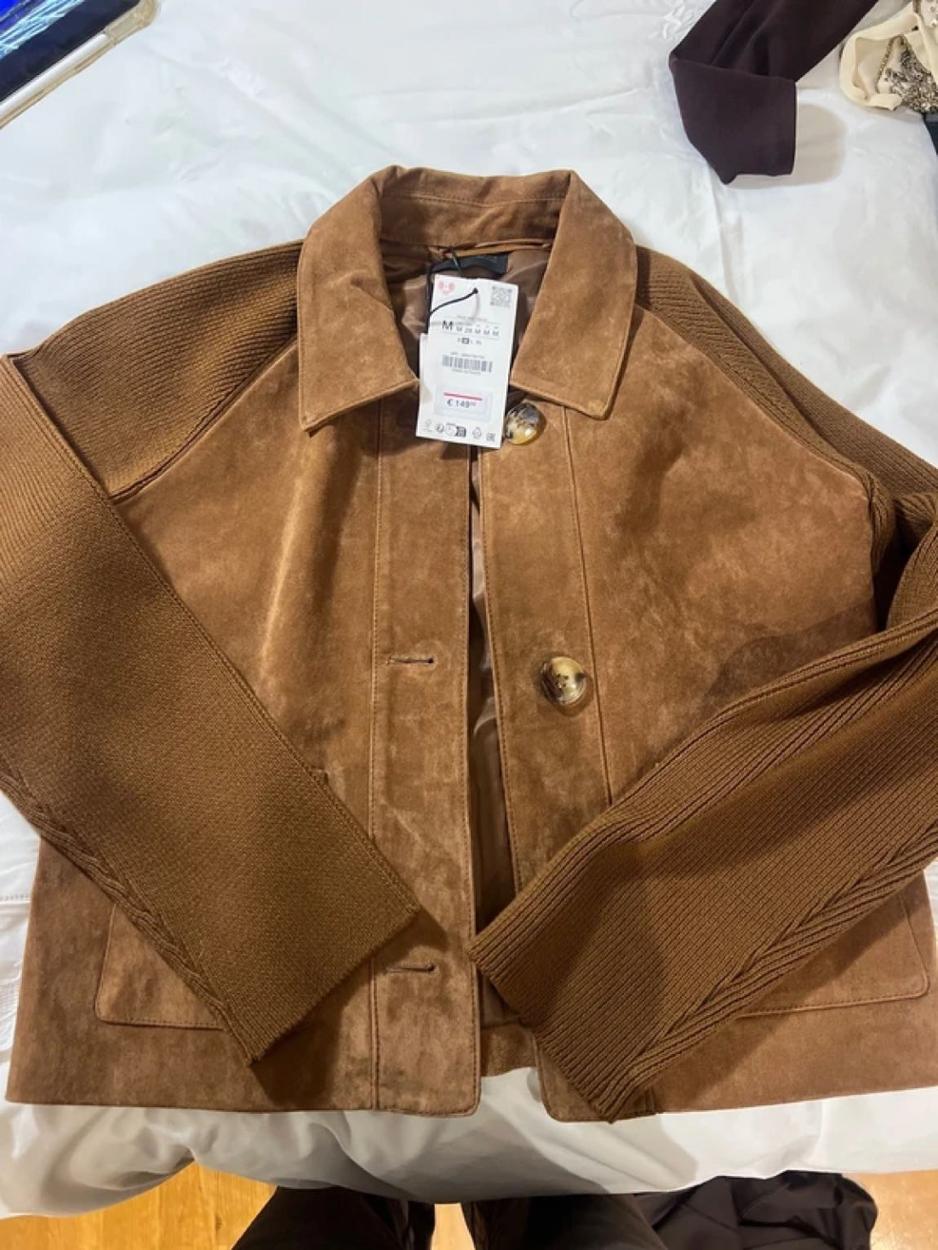 Zara %100 deri süet ceket — görsel 5/8