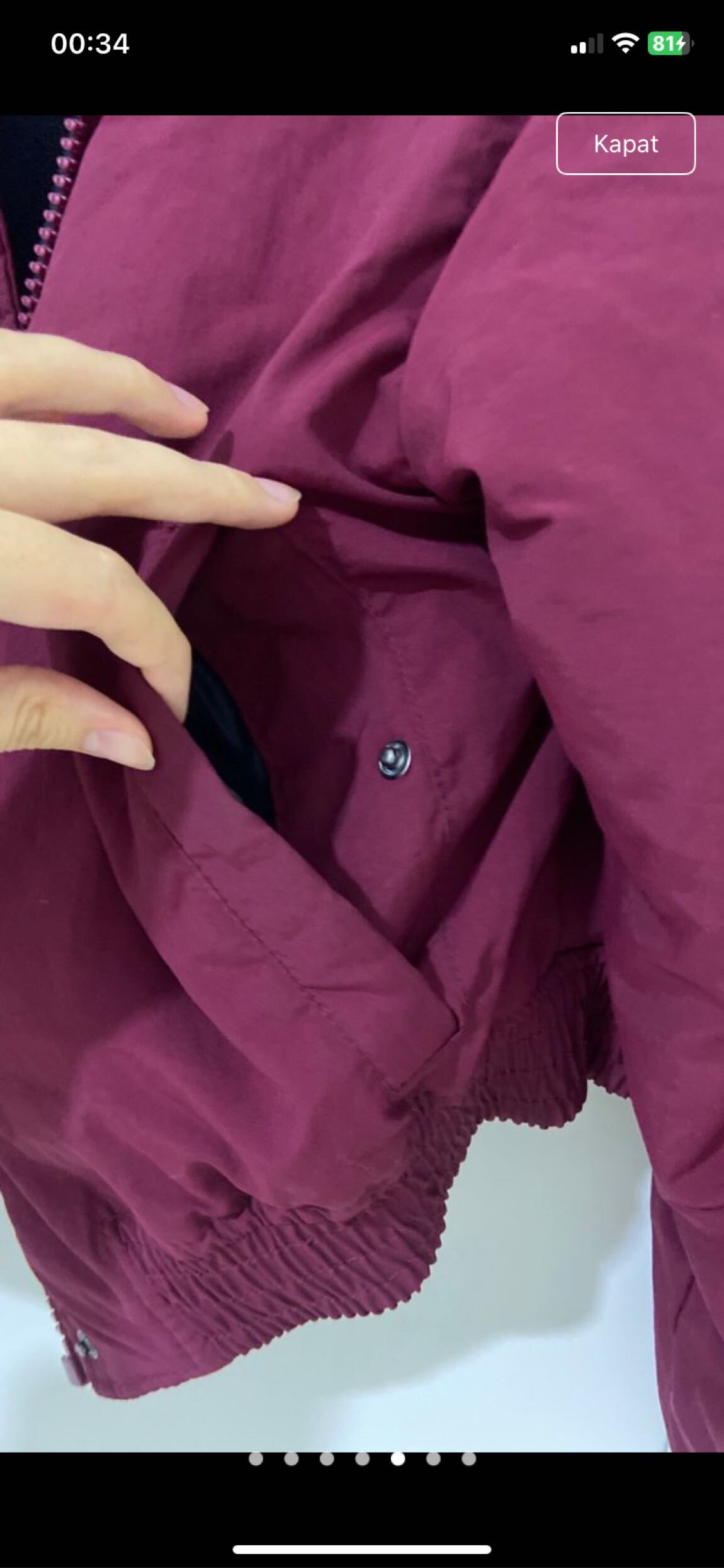 Bordo Fermuarlı Kadın mont — görsel 5/7